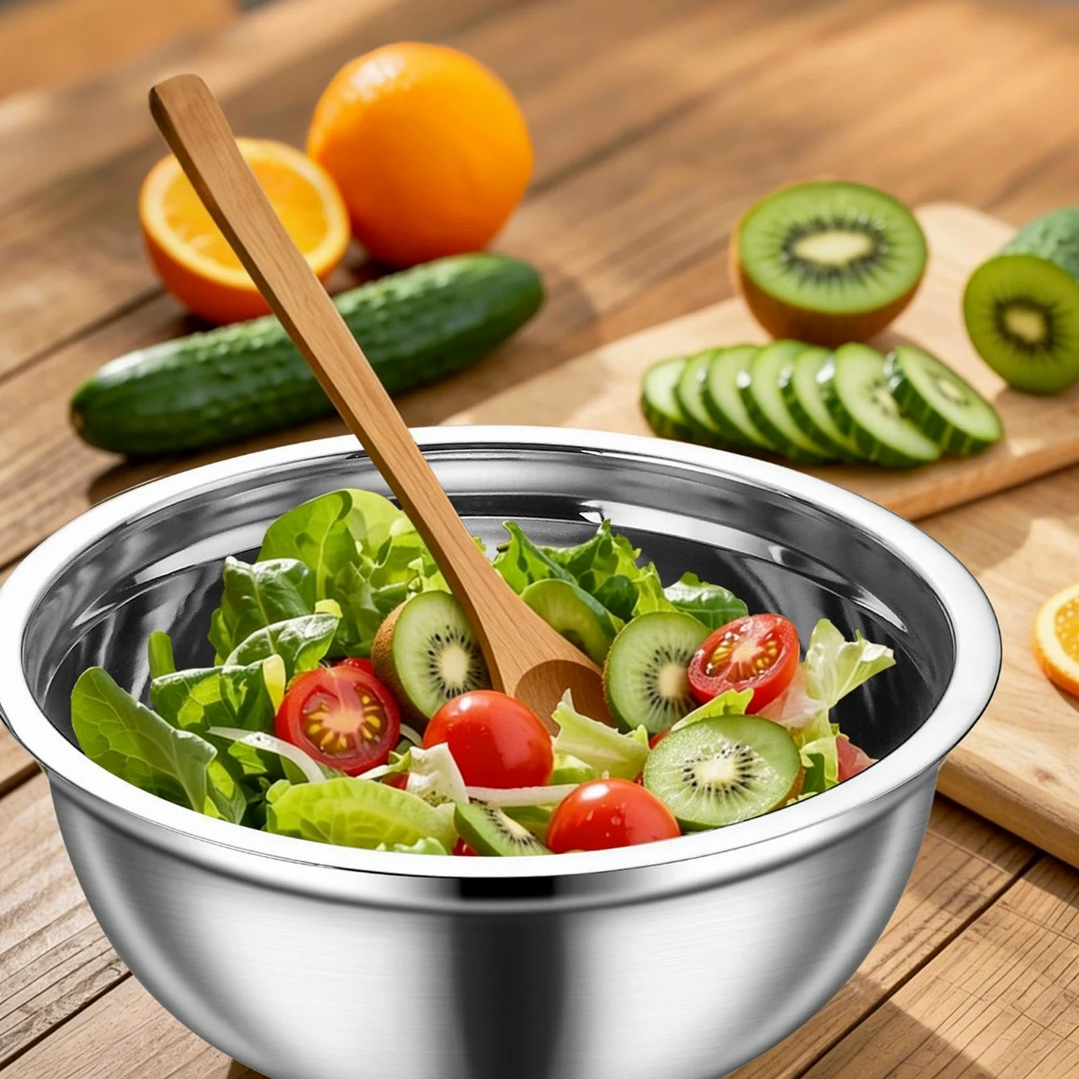 Genérico Bol Metálico Para Mezclar Juego De 3, Antideslizante Y Apto Para | Ideales para Ensaladas y Preparaciones Para salsa, cereales, aperitivos,