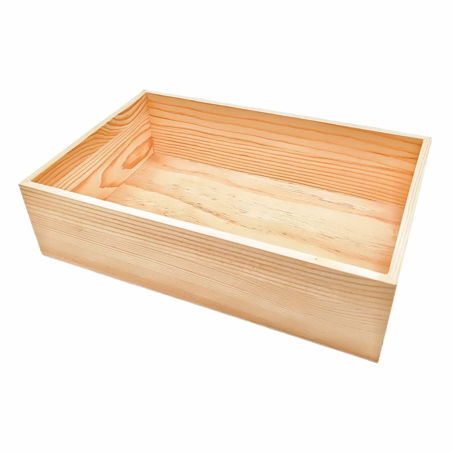 Anktily 1 paquete de cajas de almacenamiento de madera sin terminar, organizador rectangular de 30 x 20 x 8 cm, contenedor de madera natural rústica para decoración del hogar, oficina y lugar