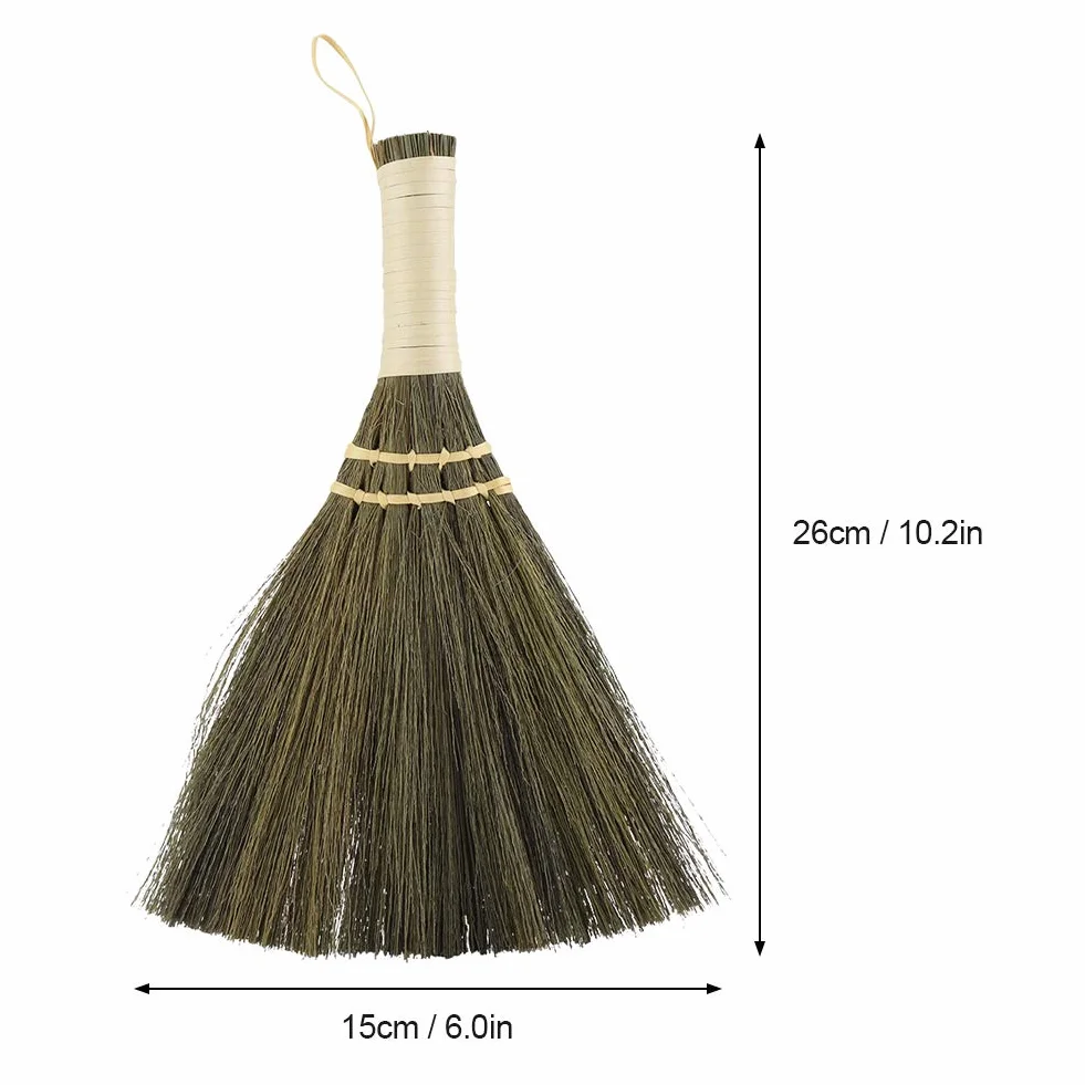 Escoba De Paja, Acouto Manual Para El Hogar Paja Trenzada Pequeña Escoba Polvo Hecho A Mano Limpieza De Suelos Escoba De Barrido Suave Hos
