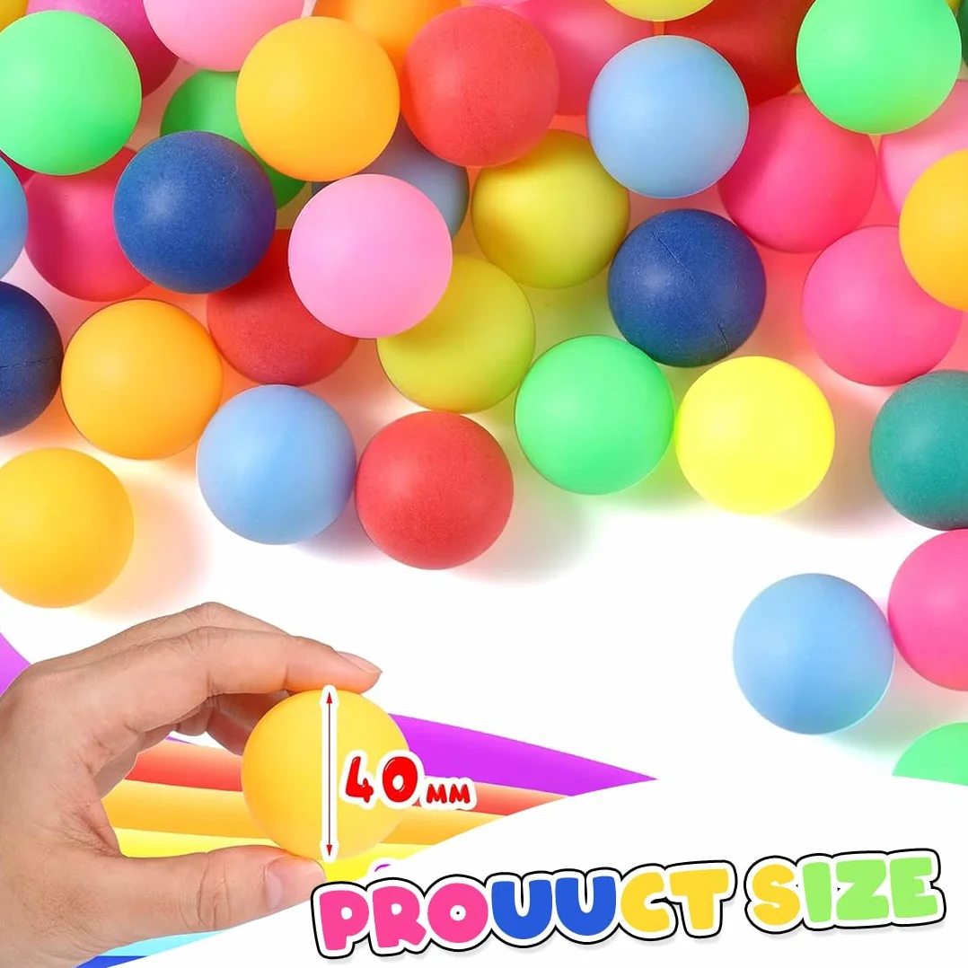 Pelotas de Ping Pong 40mm Coloridas Reutilizable Tenis de Mesa Estándar