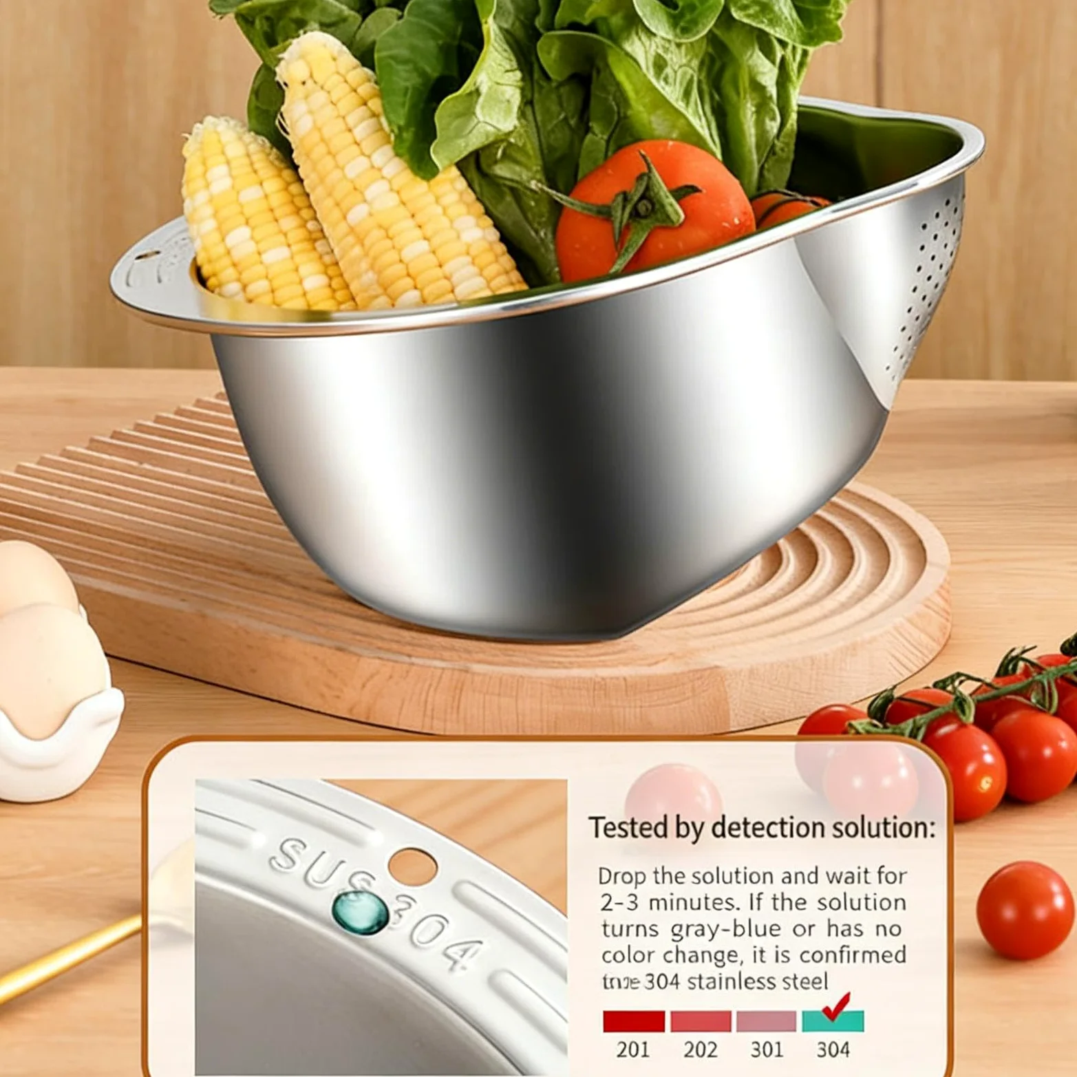 de Arroz Colador Recipiente de Malla con Fondo Inclinado | Set de Rallador de Ajo de Acero Inoxidable y para Cocina Restaurante Verduras Frutas Jengibre Cebolleta