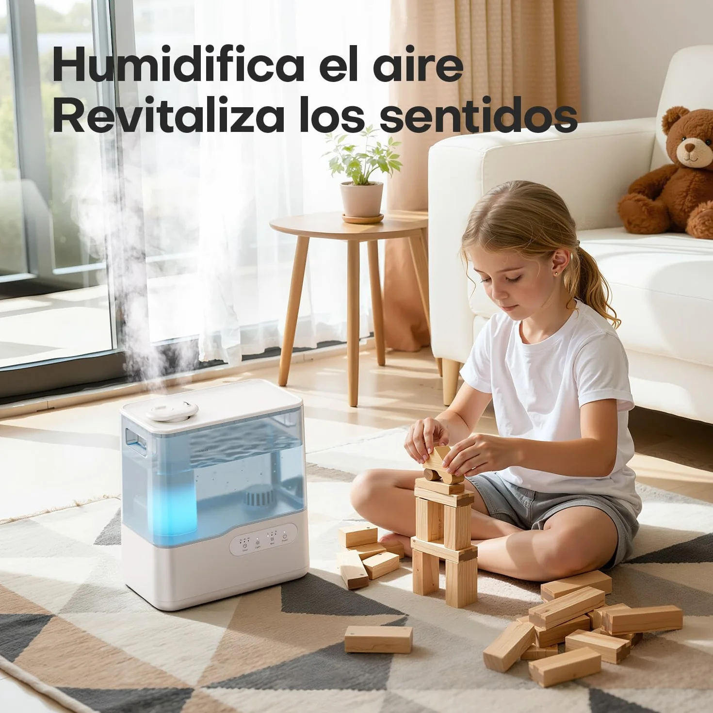 AROEVE Humidificador de Aire 5L Ultrasónico Top-Fill Niebla Fría 36H 25dB Silencioso