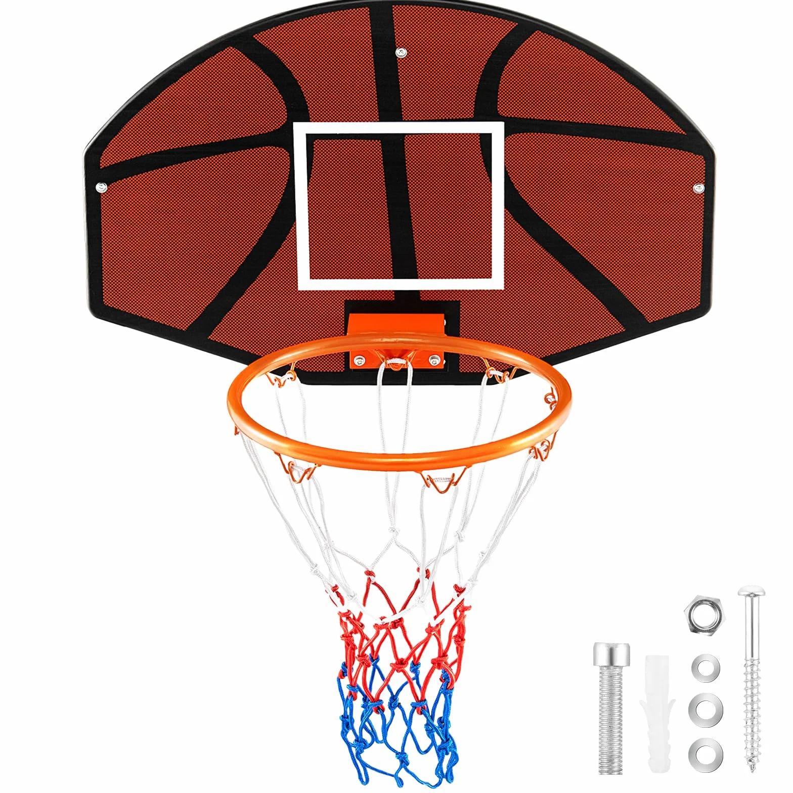 GOPLUS Canasta Baloncesto Montada en la Pared, Tablero con Red, 66x44.5cm