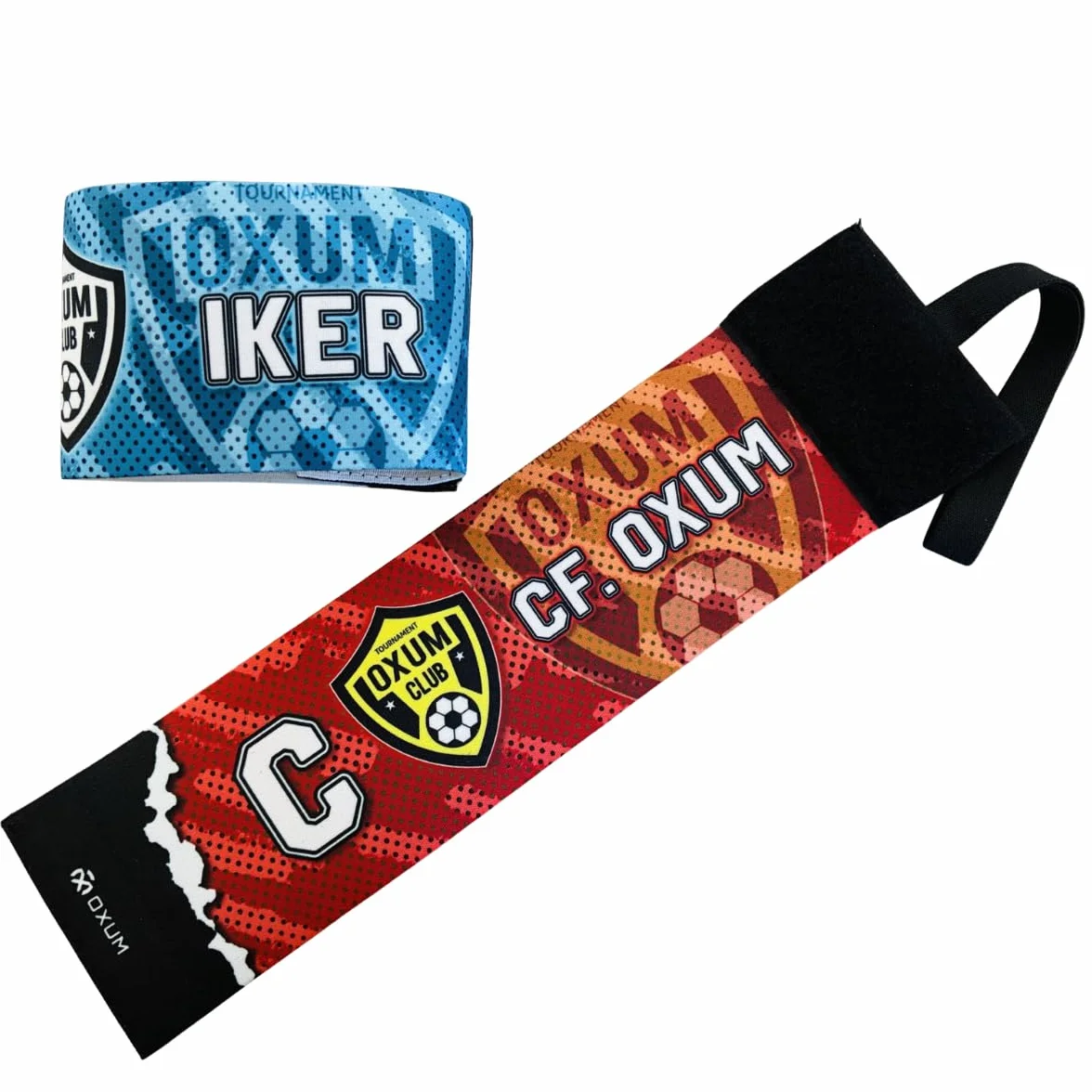 Brazalete de Capitán Personalizado OXUM Sport para Fútbol - Elástico y Ajustable con Escudo, Nombre y Bandera