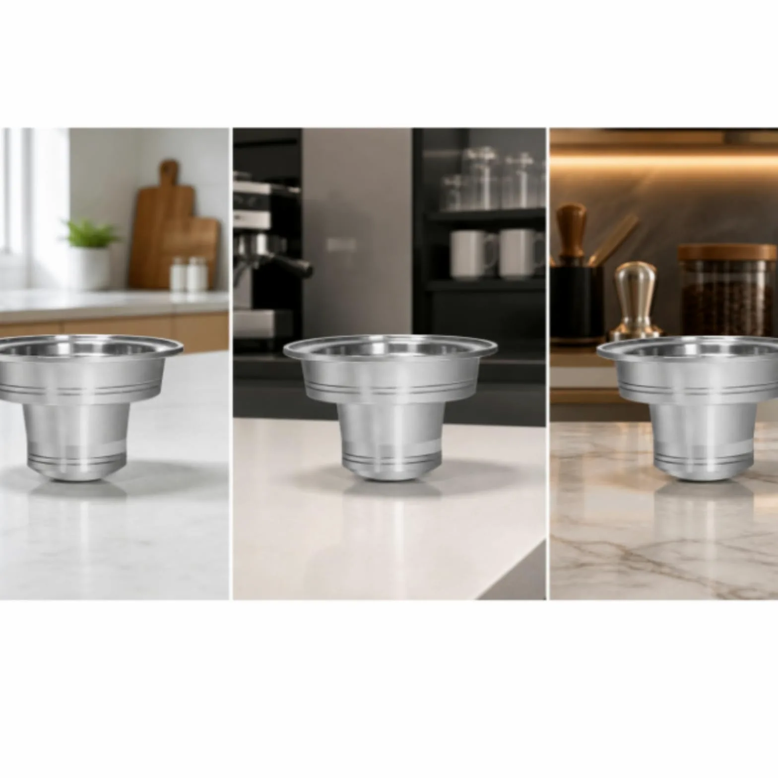 Adaptador de Cápsulas de Café para Cafetera Adaptador para Máquina de Bebidas Inserto de Cafetera Rígido Accesorio de Espresso Reemplazable Acero
