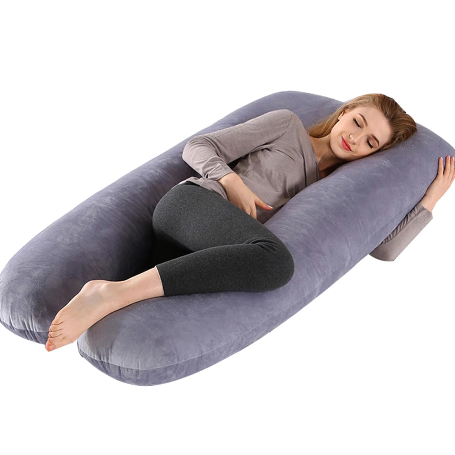 Almohada de cuerpo completo | Almohada de cuerpos en forma de U para sueño | de maternidad para adultos | Almohada de embarazo flexible, almohadilla de almohada, sueño, almohada de soporte extraíble par