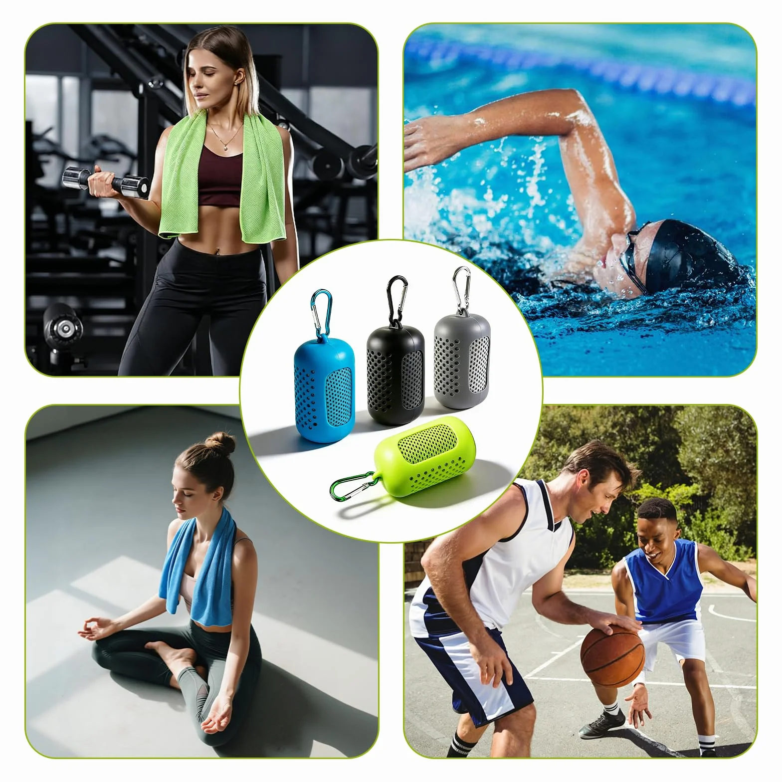 Toalla Refrescante 30x90 cm Microfibra Secado Rápido 4 Unidades con Funda