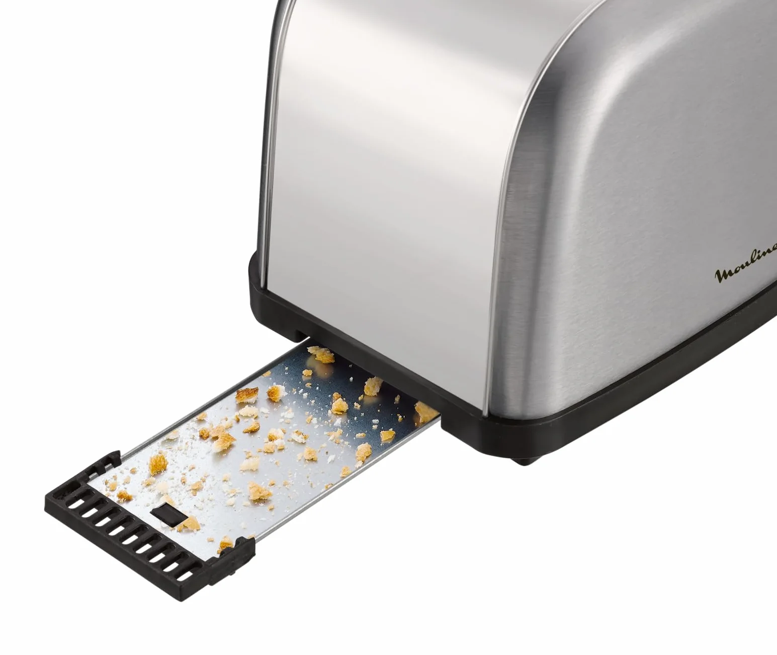 Moulinex Classic, Tostador Acero Inoxidable, 2 Ranuras largas y anchas, 1400 W, 6 Posiciones Tostado, Función Stop, Bandeja Recogemigas, para Todo Tipo de Pan normal, molde, artesano, LS330D