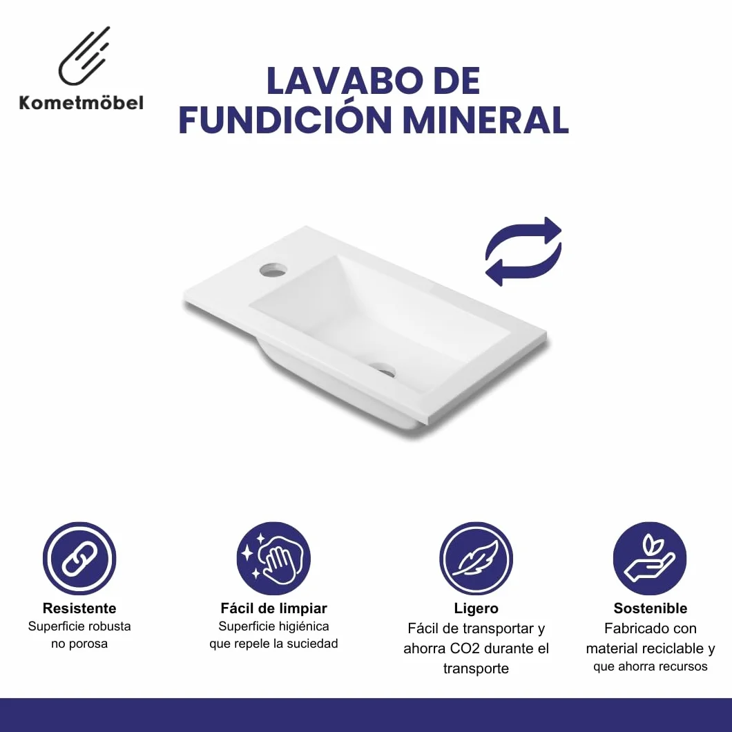 Conjunto Mueble de baño 40 cm con Lavabo y Espejo 100% montado de fábrica (Roble 40cm, con Espejo)