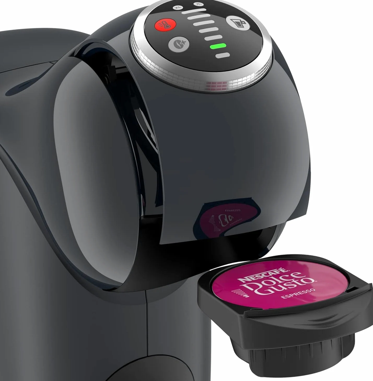 Krups Dolce Gusto Genio S Plus, Cafetera Cápsulas, Depósito 0,8L, Negra | Ultracompacta, 15 Bares, Bebidas calientes y frías, Tecnología Automática, 4 Niveles temperatura, Espresso Boost, KP340B