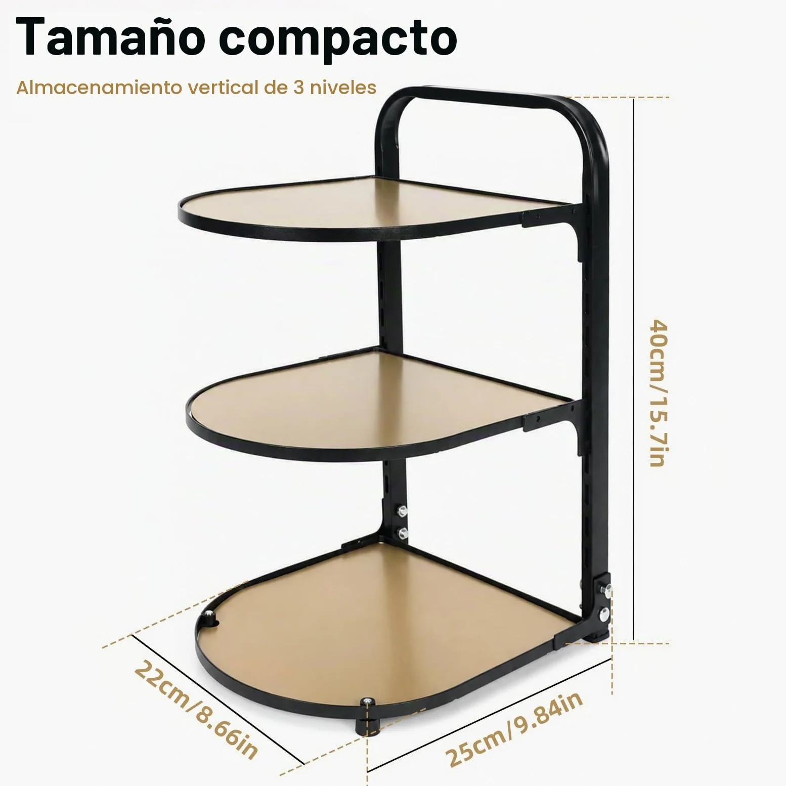 Organizador de sartenes para cocina, estante de cocina, sartén de cocina, estante de almacenamiento escalonado, estante de almacenamiento de 3 niveles ajustable para armario