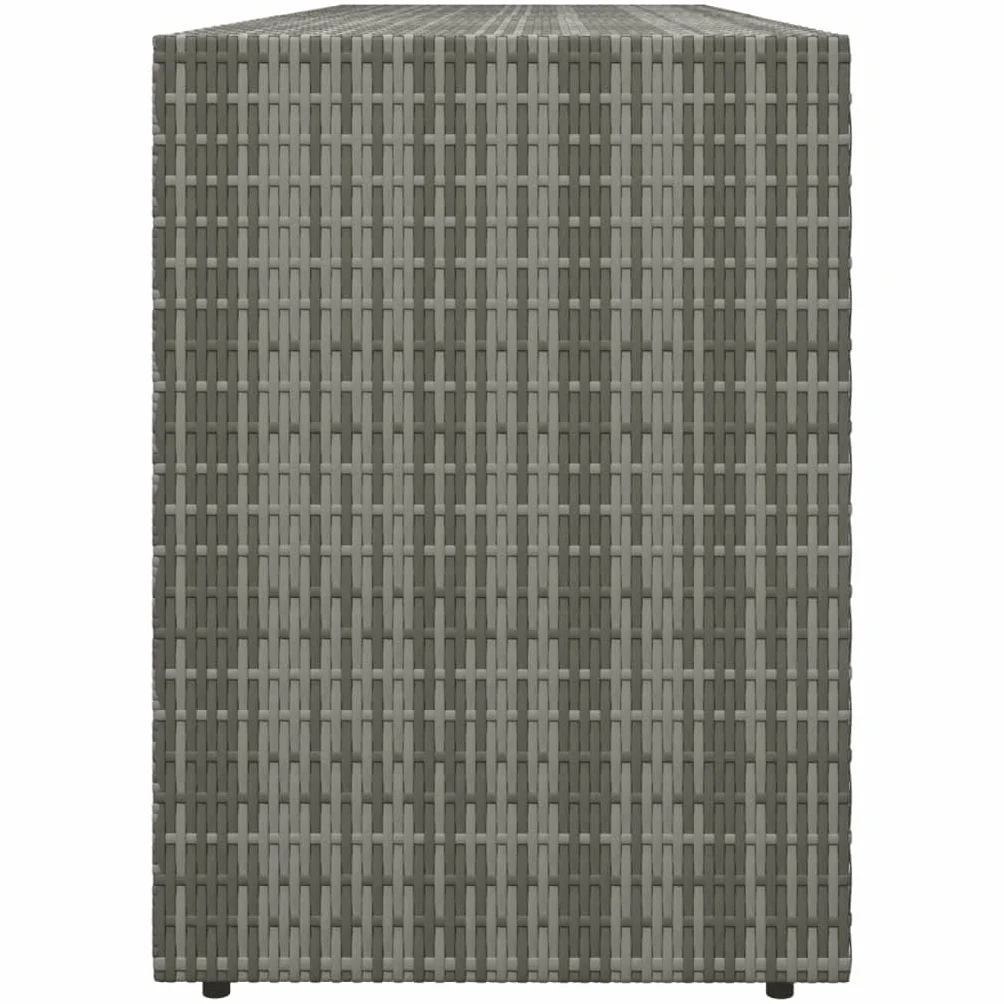 vidaXL Armario de Almacenaje Aparador de Herramientas Mueble para Comedor Caja de Salón Sala de Estar Jardín Ratán PE Gris 198x55,5x80 cm