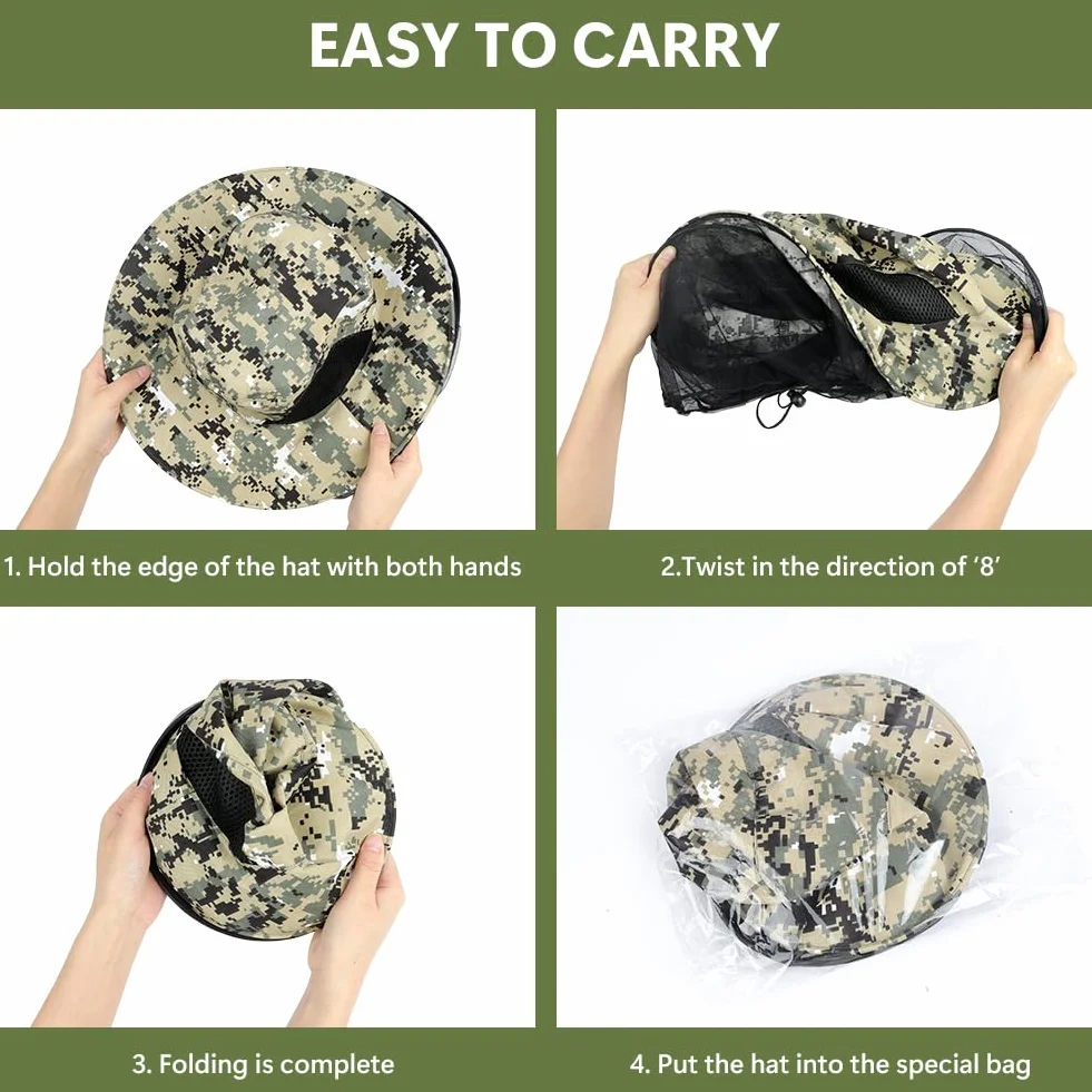 Sombrero Antimosquito, Mosca Máscara Sombrero con Cabeza Net Malla, Aire Libre Pesca Sombreros, Gorro Mosquitera Rostro y Cuello, Sombrero de Apicultura para Senderismo Aire Libre Camping Pesca