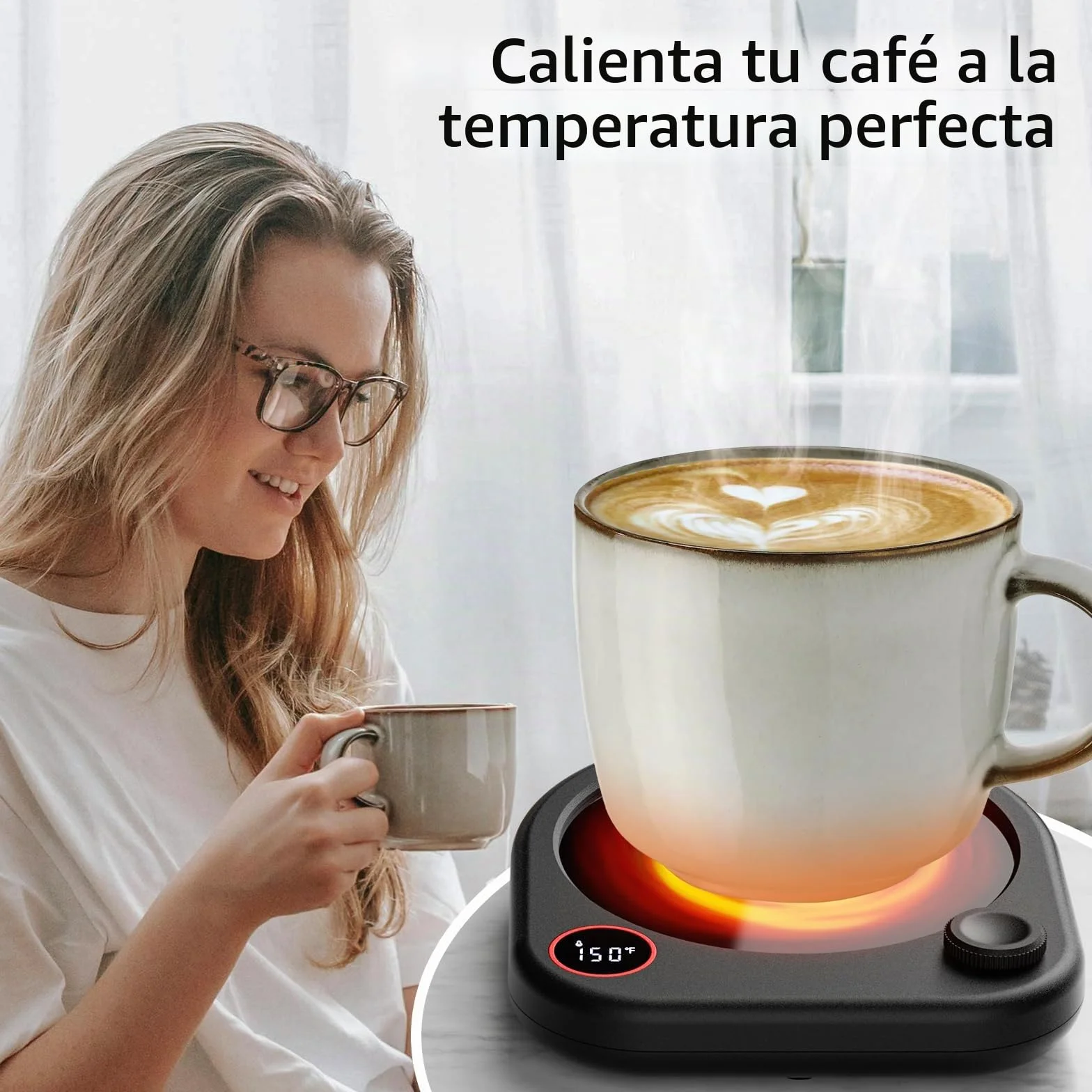 Calentador De Tazas De Café Para Escritorio, Calentador Eléctrico De Tazas Para Bebidas De Té Y Leche, Placa Calefactora Con Temporizador De Apagado Automático Y Vela De Cera, Accesorio De Regalo