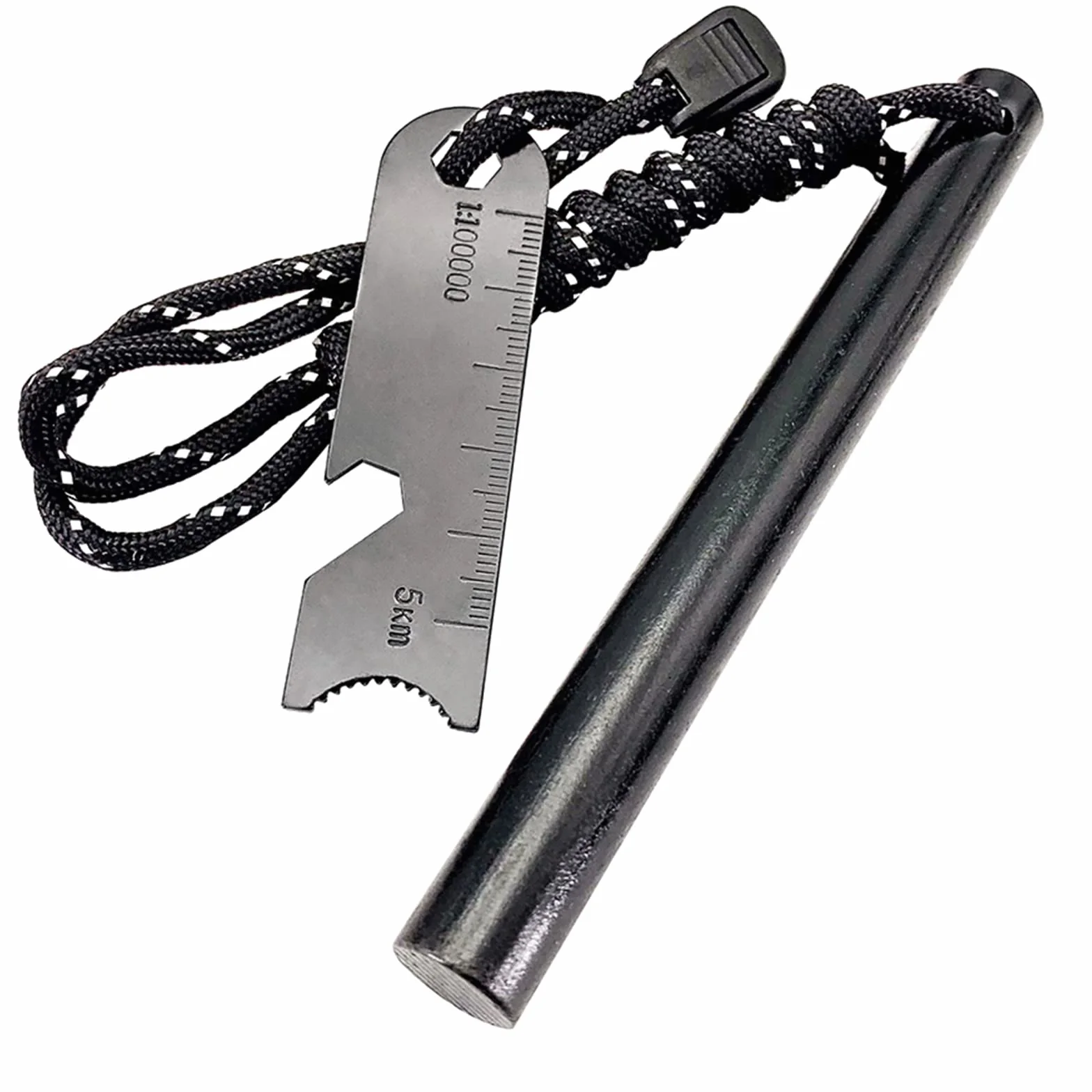 Newaner Arrancador de Fuego de Acero con Paracord, Raspador y Sacacorchos para Camping