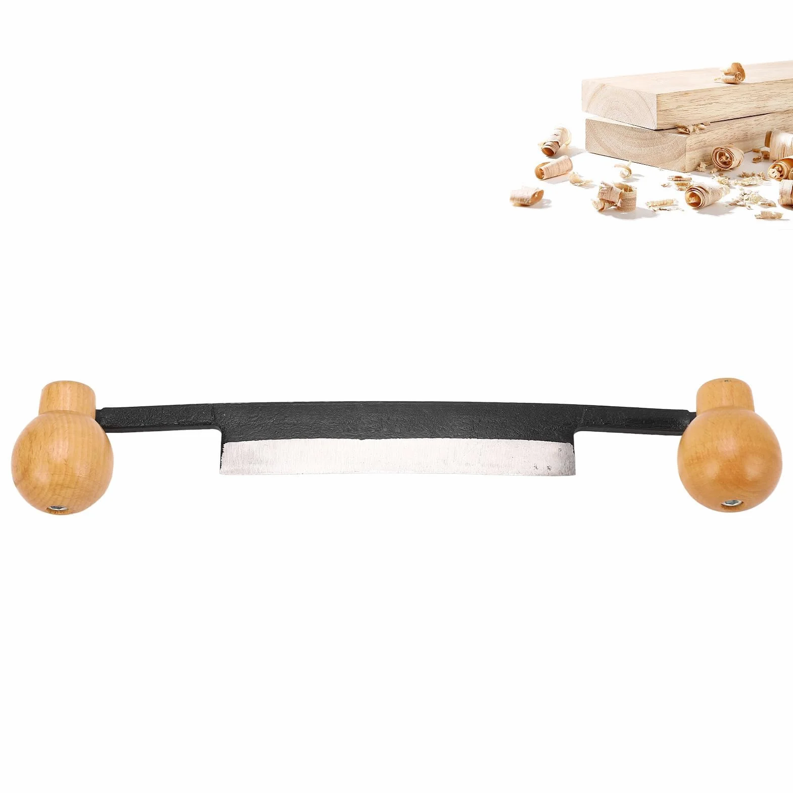 Cuchillo de dibujo recto doble antideslizante mango madera incisivo hoja acero tungsteno herramienta mano afeitado carpintería