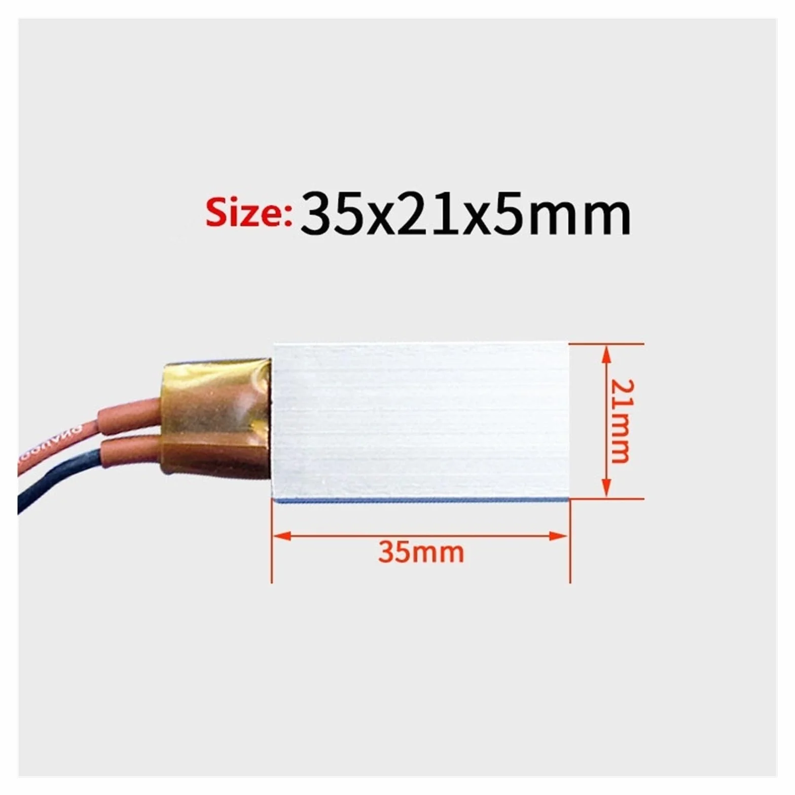 Placa de calefacción termostática PTC, Elemento Calefactor PTC 220V Calefacción Cerámica 35x21x5mm 2W-50W(220v 200c 9-28w)