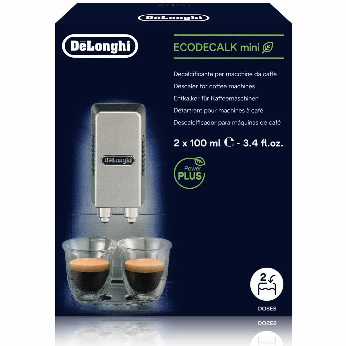 DeLonghi Decalcifier EcoDecalk, mini paquete económico, 10 x 100 ml, apto para cafeteras totalmente automatizadas, n.º 5513292821 Nokalk.
