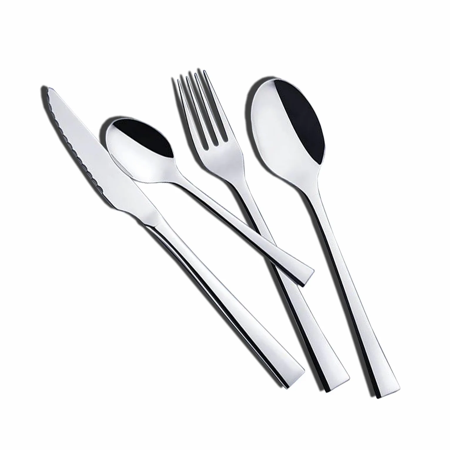 Jay - Juego de Cubiertos 24 Piezas, cubertería en Acero Inoxidable con Cuchillos chuleteros, Tenedores y cucharas para Servir tu Mesa. Fabricado en España