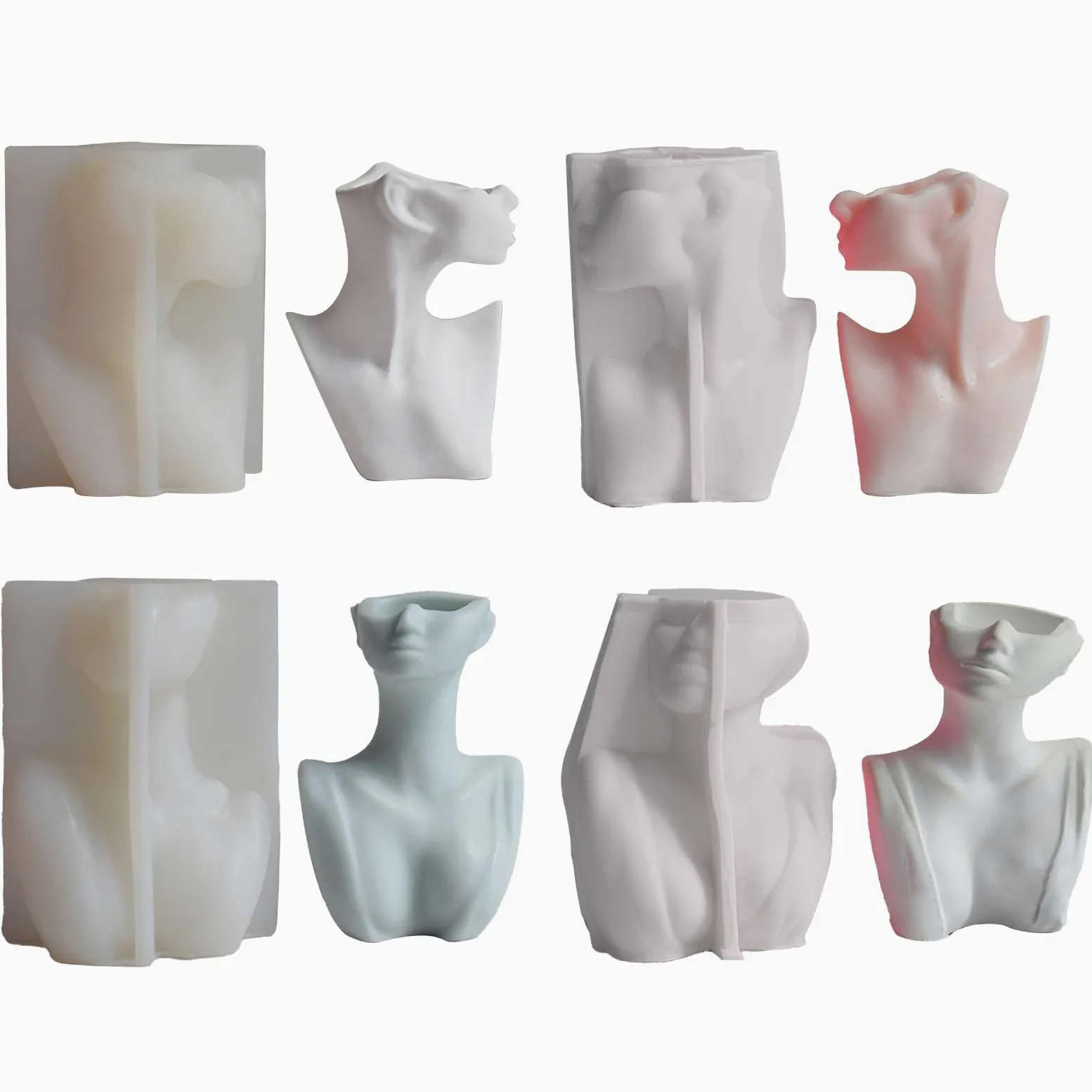 Molde de silicona para hornear de chocolate, diseño de flores 3D, para manualidades, jabón reutilizable, suministros de yeso, hogar, retrato abstracto, forma de flor