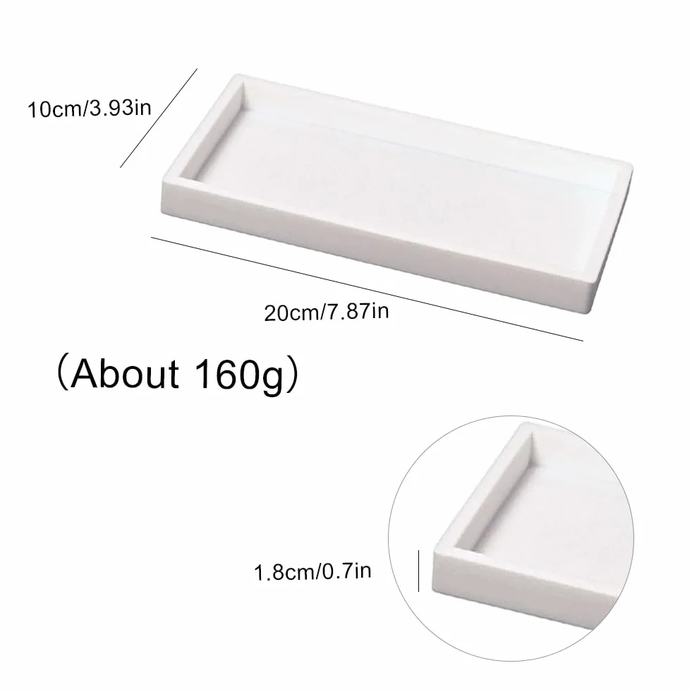Bandeja Organizadora para Baño, Rectangular de Silicona, Almacenamiento para Fregadero de Cocina Y Baño, Blanco, DCDV34