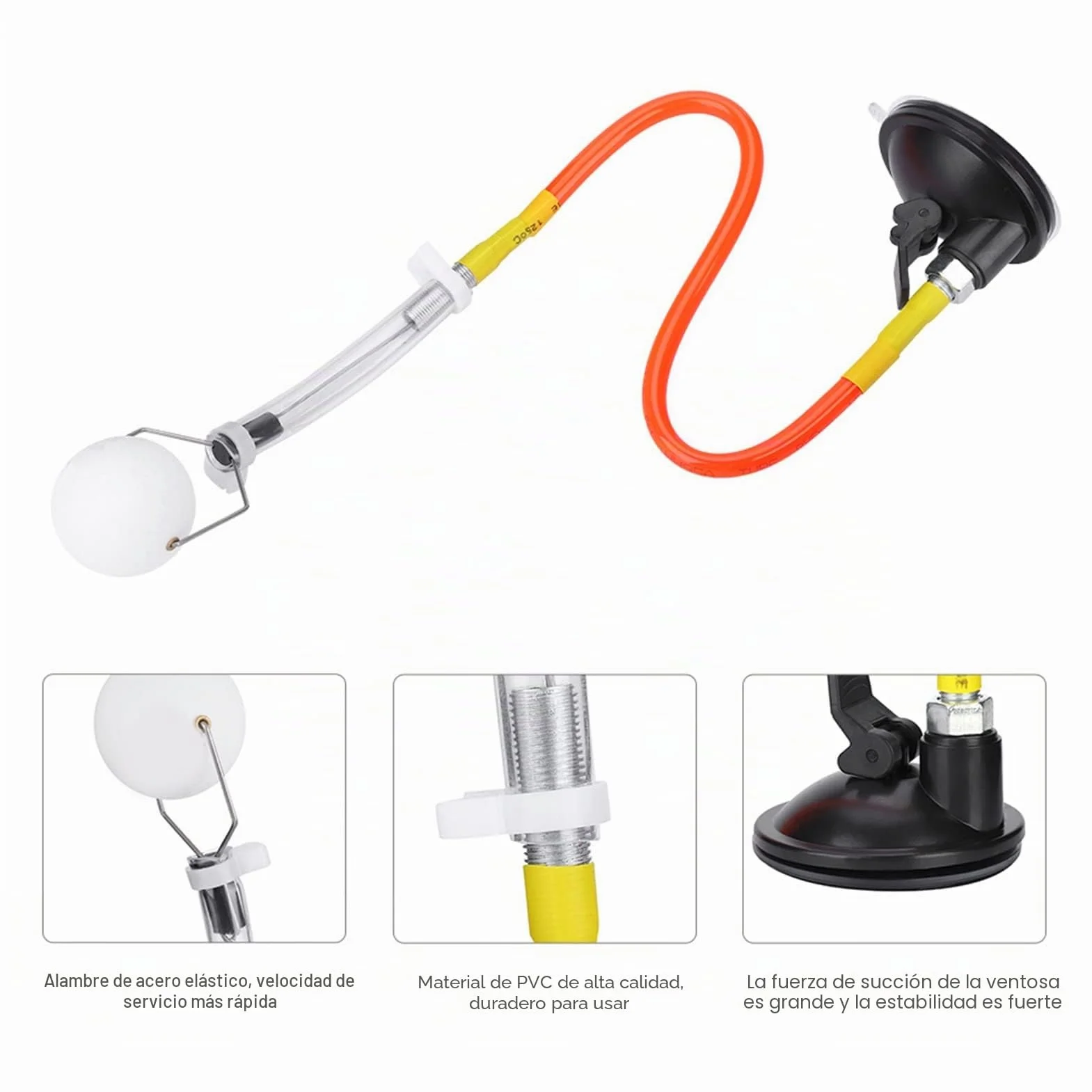 Entrenador De Tenis De Mesa, Dispositivo De Entrenamiento De Ping Pong De PVC Entrenador De Tenis De Mesa Ajustable Equipo De Pelotas De Ping Pong Entrenamiento Con Ventosa Para Jugador Tenis Mesa