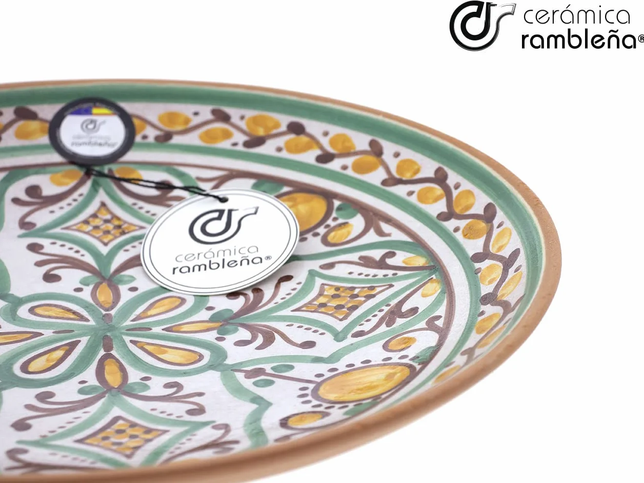Plato decorativo pared CERÁMICA RAMBLEÑA D47 27x27x4.5 cm Hecho a mano