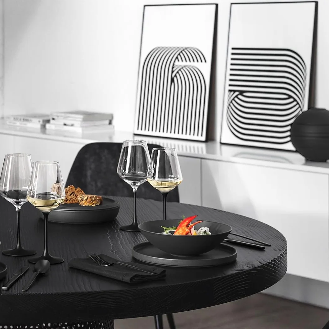 Villeroy & Boch Platos Para Pasta Manufacture Rock, 6 Platos, Porcelana Premium, Apto Para Lavavajillas Y Microondas, Negro