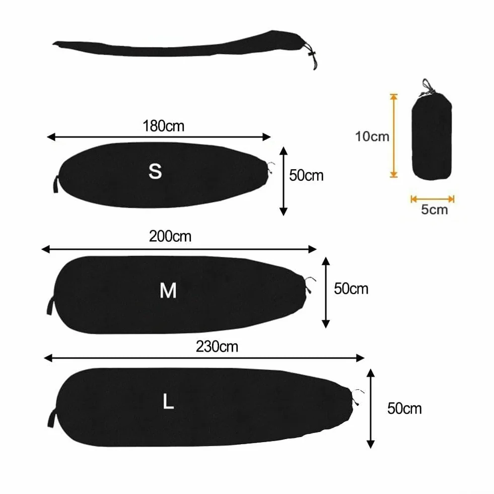 Funda de almacenamiento para tabla de surf, poliéster 210D, acolchada, cordón, impermeable, hasta 7.5 pies