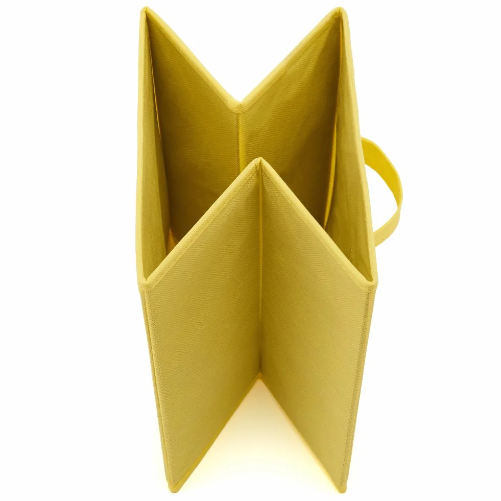 EZOWare Juego de 6 Cubos de almacenamiento de tela plegables con asas, 26.7 x 26.7 x 27.8 cm, Amarillo