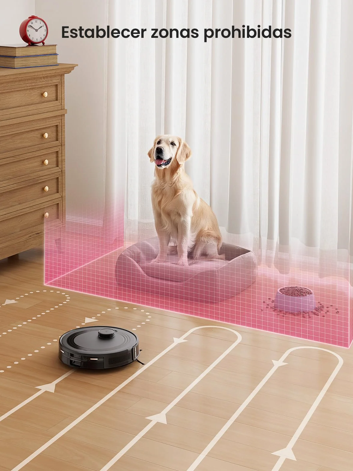 Lefant M2 Robot Aspirador y Fregasuelos 2 en 1, 6000Pa, 160min Automático, Navegación Láser, Evitación PSD, Limpieza Personalizada, Ideal para Limpiar Pelo de Mascotas y Suelos Duros
