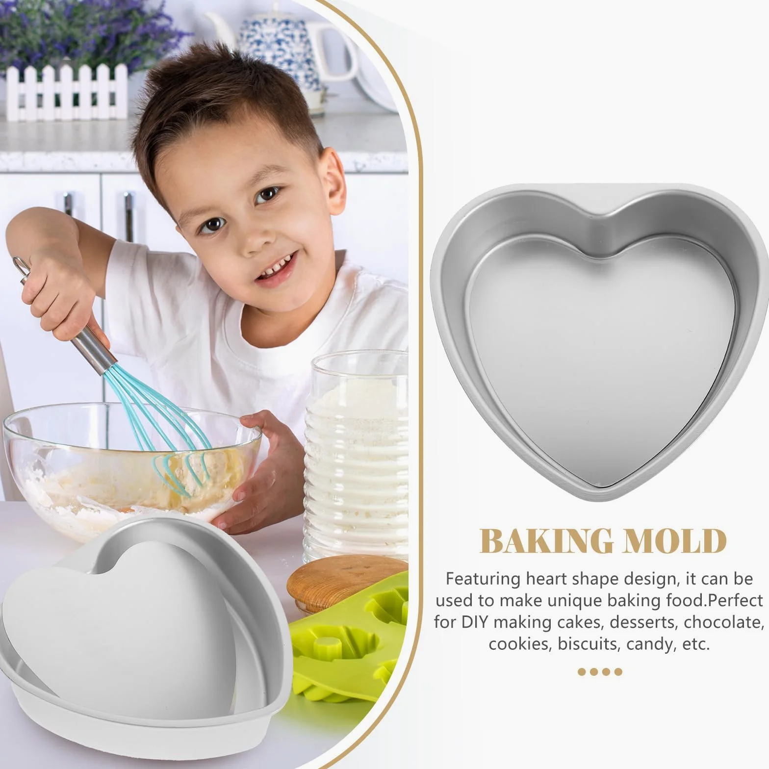 Artibetter Molde para Pastel de 8 Pulgadas en Forma de Corazón Molde Desmontable Antiadherente para Repostería DIY Utensilio de Cocina Resistente a Altas Temperaturas Adecuado para Tartas