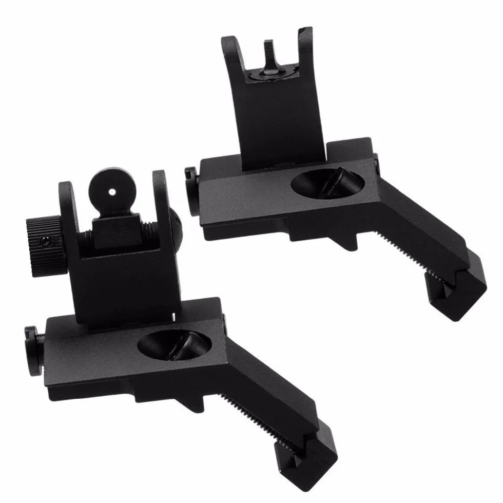 Tactical AR-15 Parte Delantera y Trasera abatibles 45 Grados Compensados Respaldo de visión de Hierro