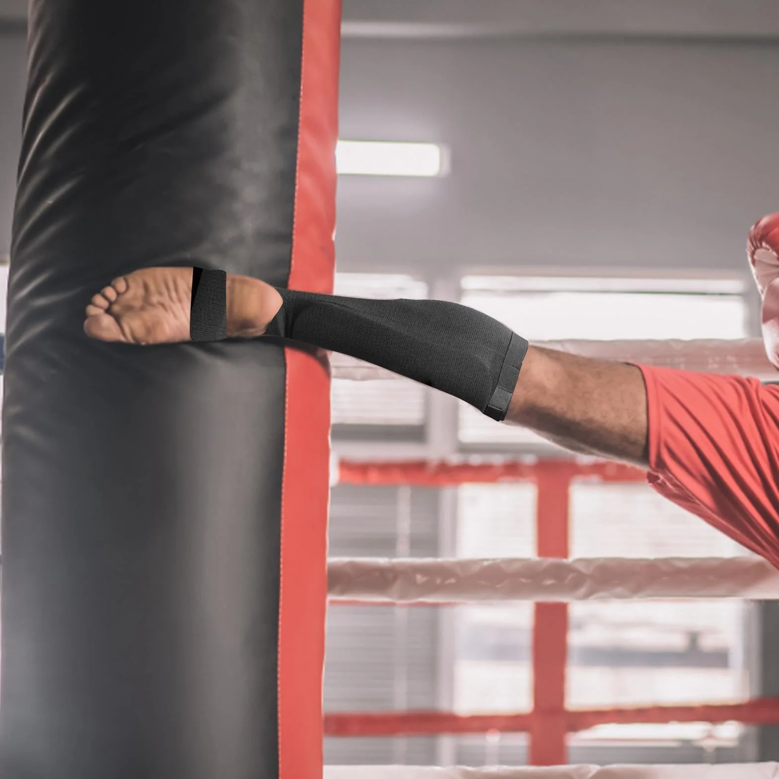 Protector de piernas Muay Thai MMA acolchado para artes marciales entrenamiento combate Kickboxing