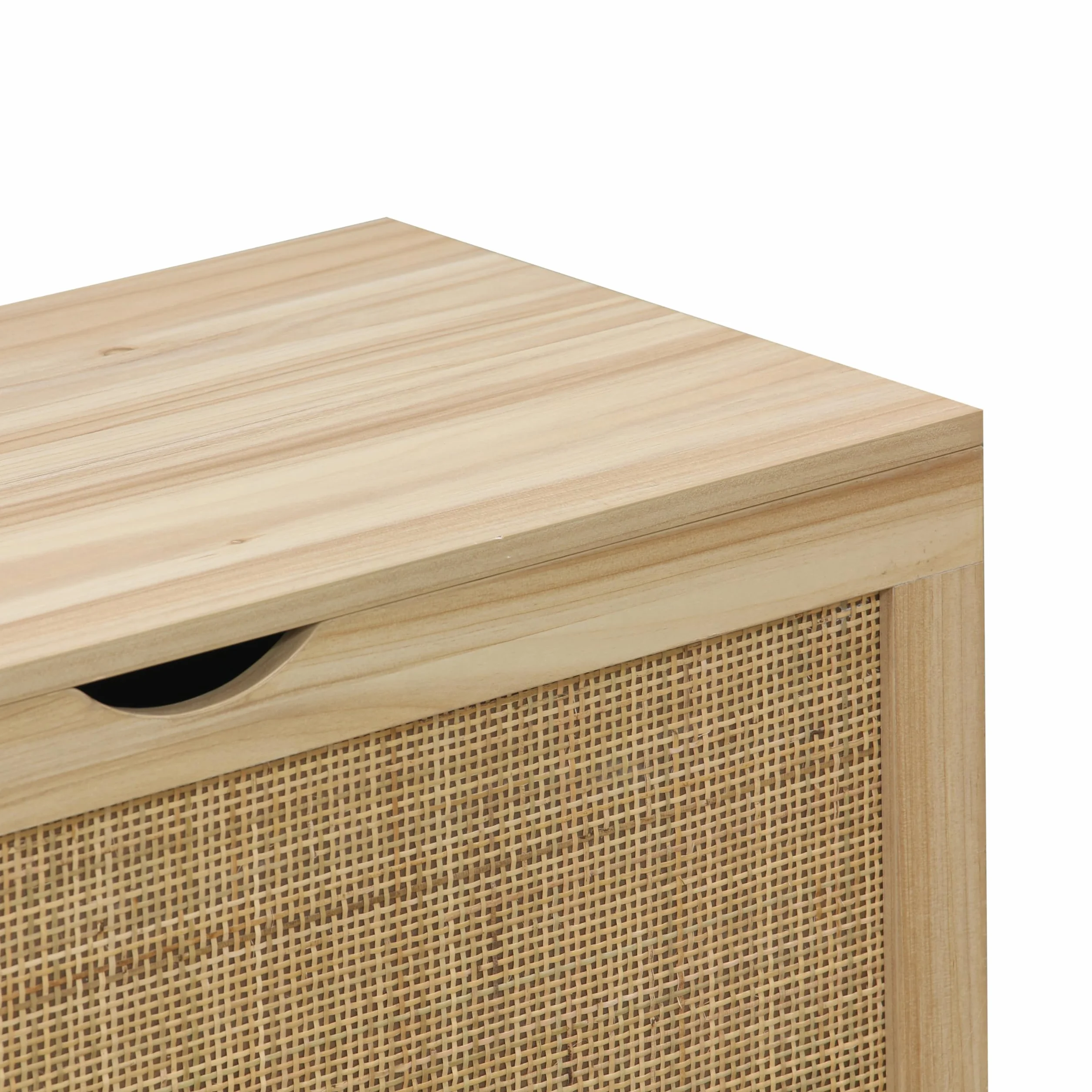 duehome | Made, Baúl, Banco de Almacenaje, Acabado en Pino y Rattan, Medidas: 80 cm (Largo) x 40 cm (Alto) x 40 cm (Fondo)