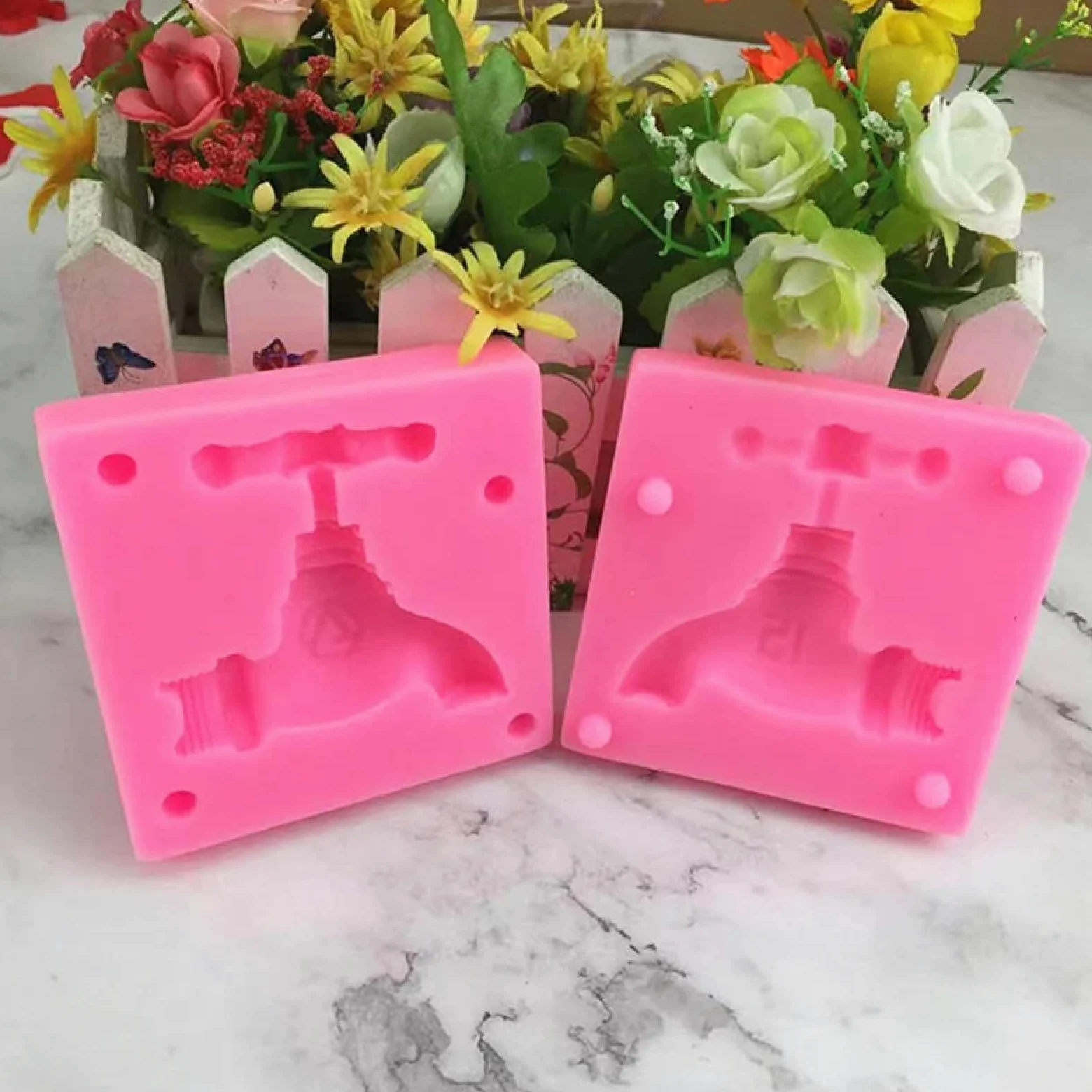 Molde de silicona para hacer fondant, 8,8 x 8,8 cm, molde de silicona 3D, para decoración de pasteles, chocolate, caramelos, herramientas para hornear, moldes de resina para fondant, accesorios