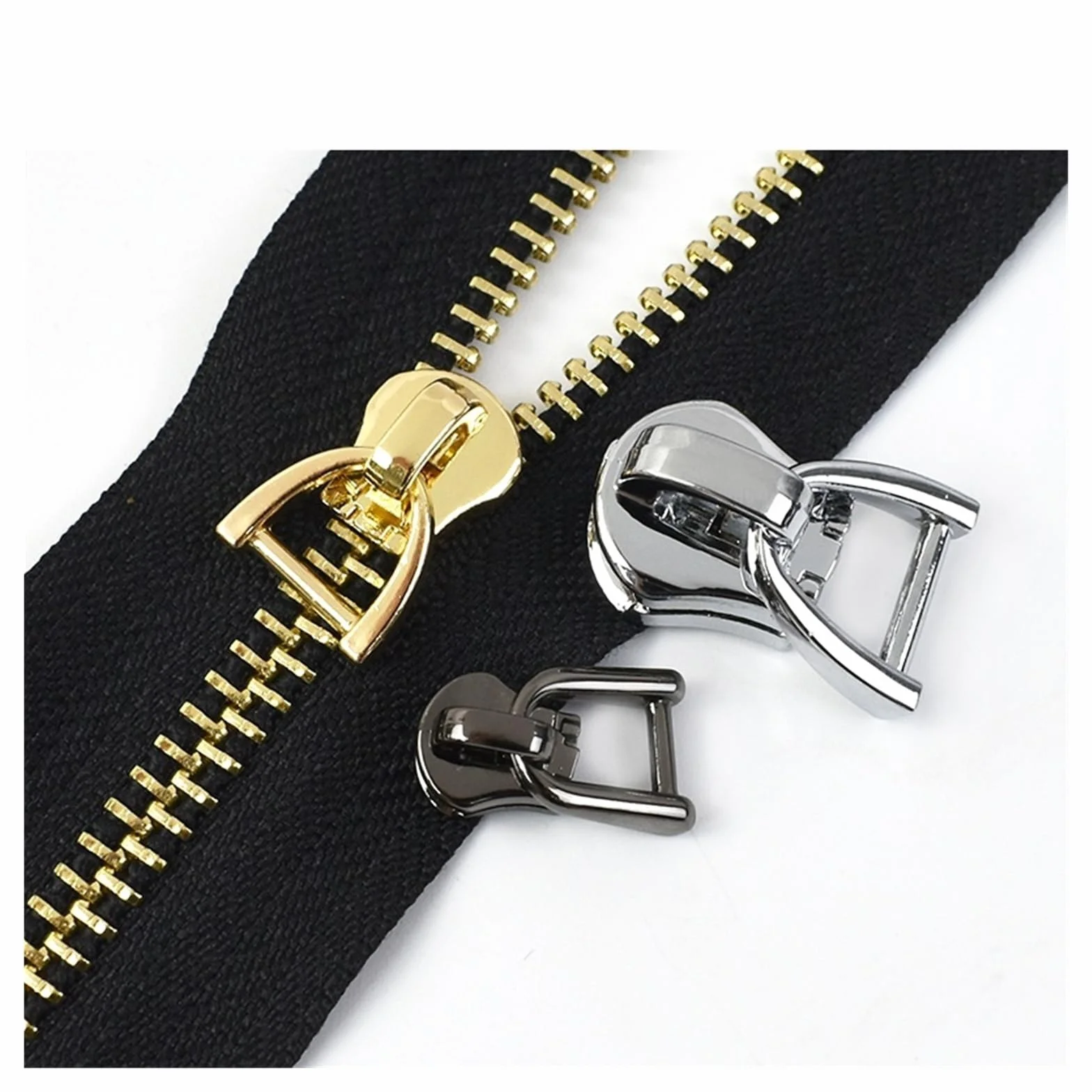 Tirador de cremallera for Metal, anillo en D, deslizadores, bolsas, chaqueta, cierre cremalleras repuesto, accesorios costura DIY, 5-20 piezas, 3#5#8#10#(LightGold,20Pcs,ForMetal-No8)
