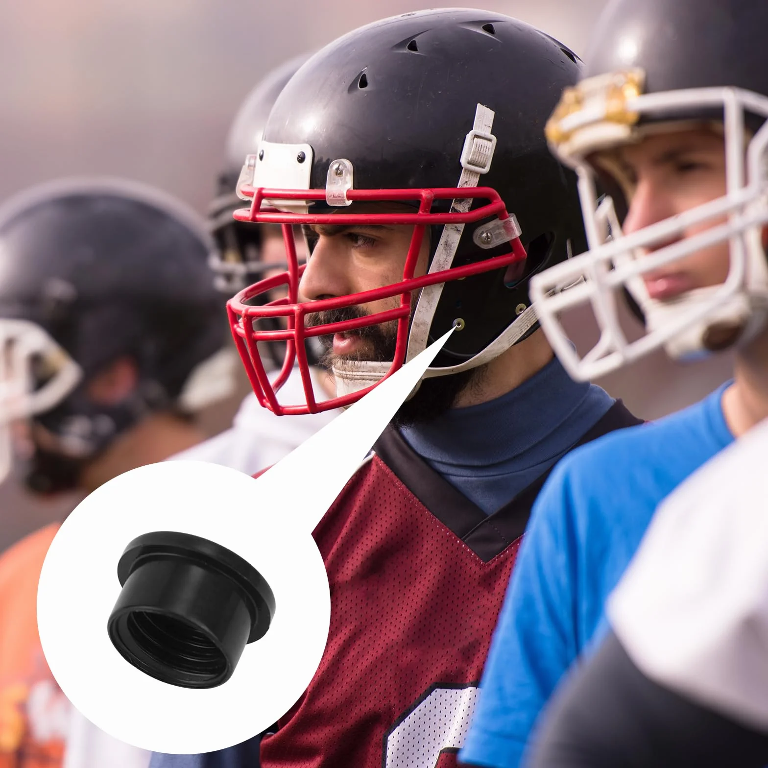 Tornillos Válvula Vejiga Plástico para Riddell Speedflex Speed Icon, Casco Fútbol Negro