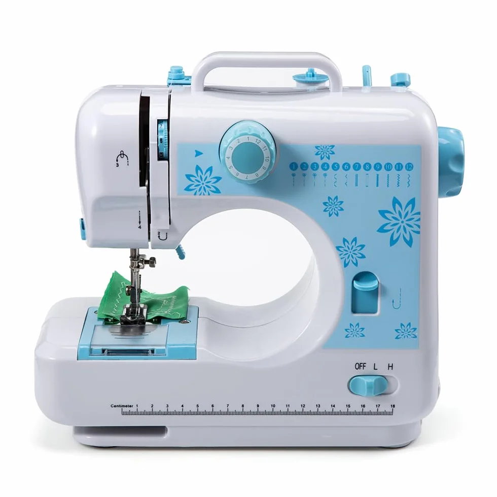 Pequeña máquina de coser, máquina de coser eléctrica portátil para principiantes con patrón de 12 puntadas