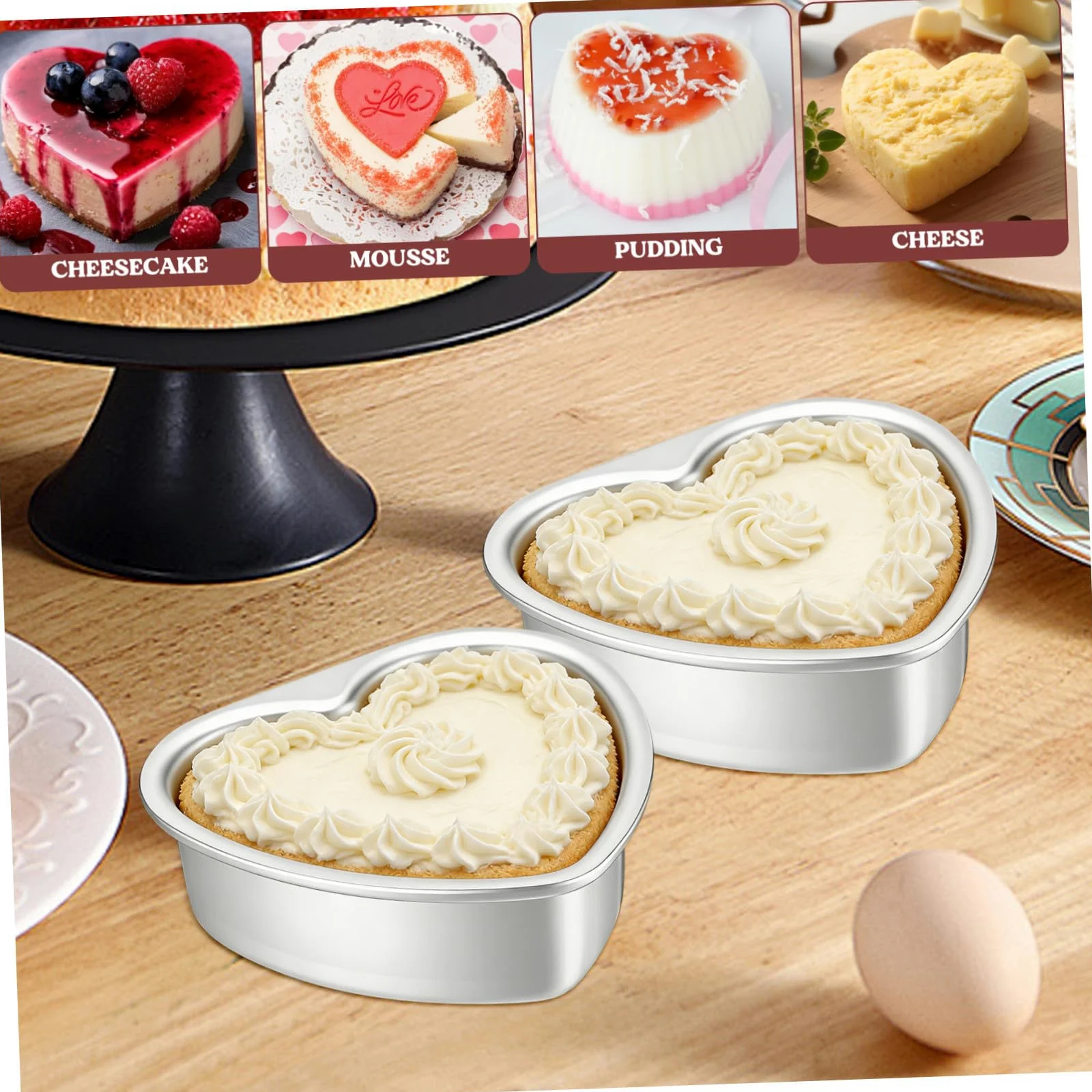 IMIKEYA 6piezas Molde De Pastel De De Aleación De Para Hornear Tartas y Desmontable y Antiadherente Para Celebraciones y Repostería