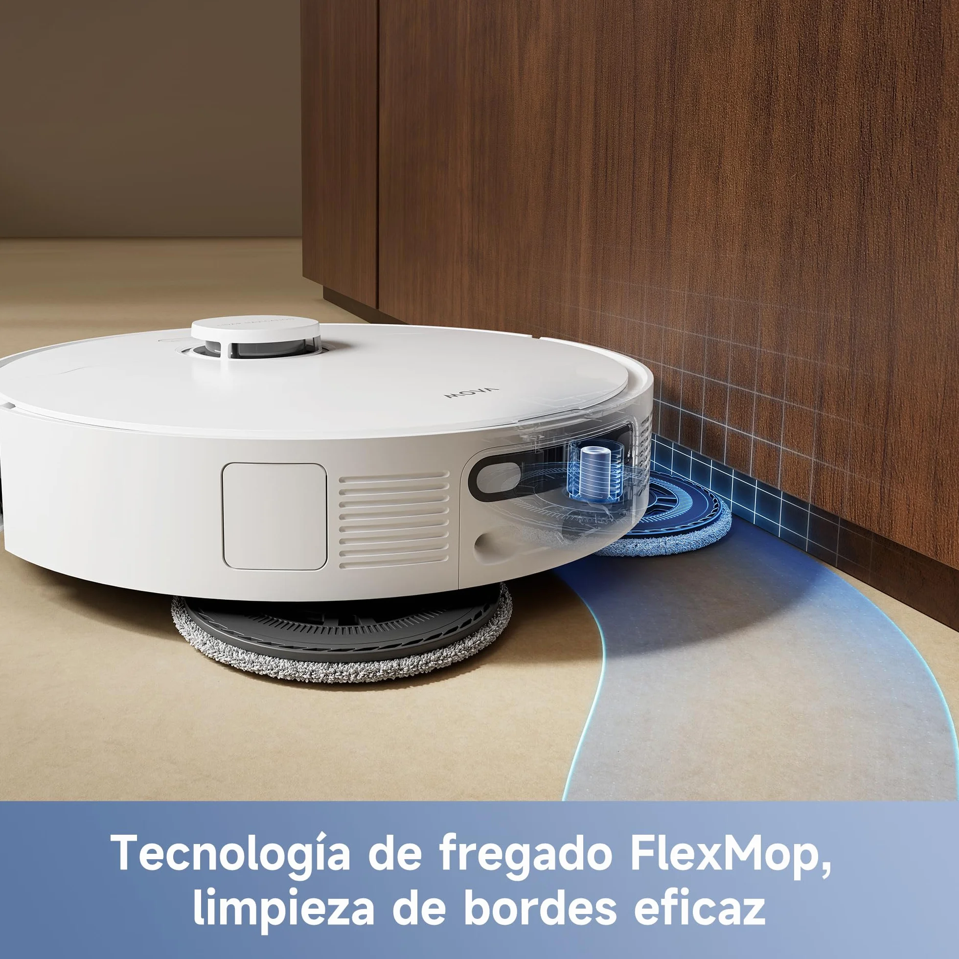 Mova E40 Ultra Robot Aspirador y Fregasuelos 19.000 Pa Tecnología de Fregado MaxiReach, Cepillo Lateral Antienredos, hasta 75 Días de Limpieza sin Intervenir Modo para Mascotas Estación Todo en Uno