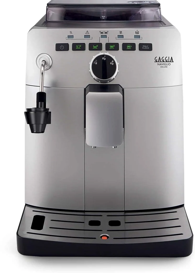Gaggia HD8749/11 Naviglio Deluxe - Cafetera Automática, para Espresso y Cappuccino, Café en Grano, 1,5 L, 100% Made in Italy 15 Bar, 1850 W, 230V, Plata, 100% Made in Italy