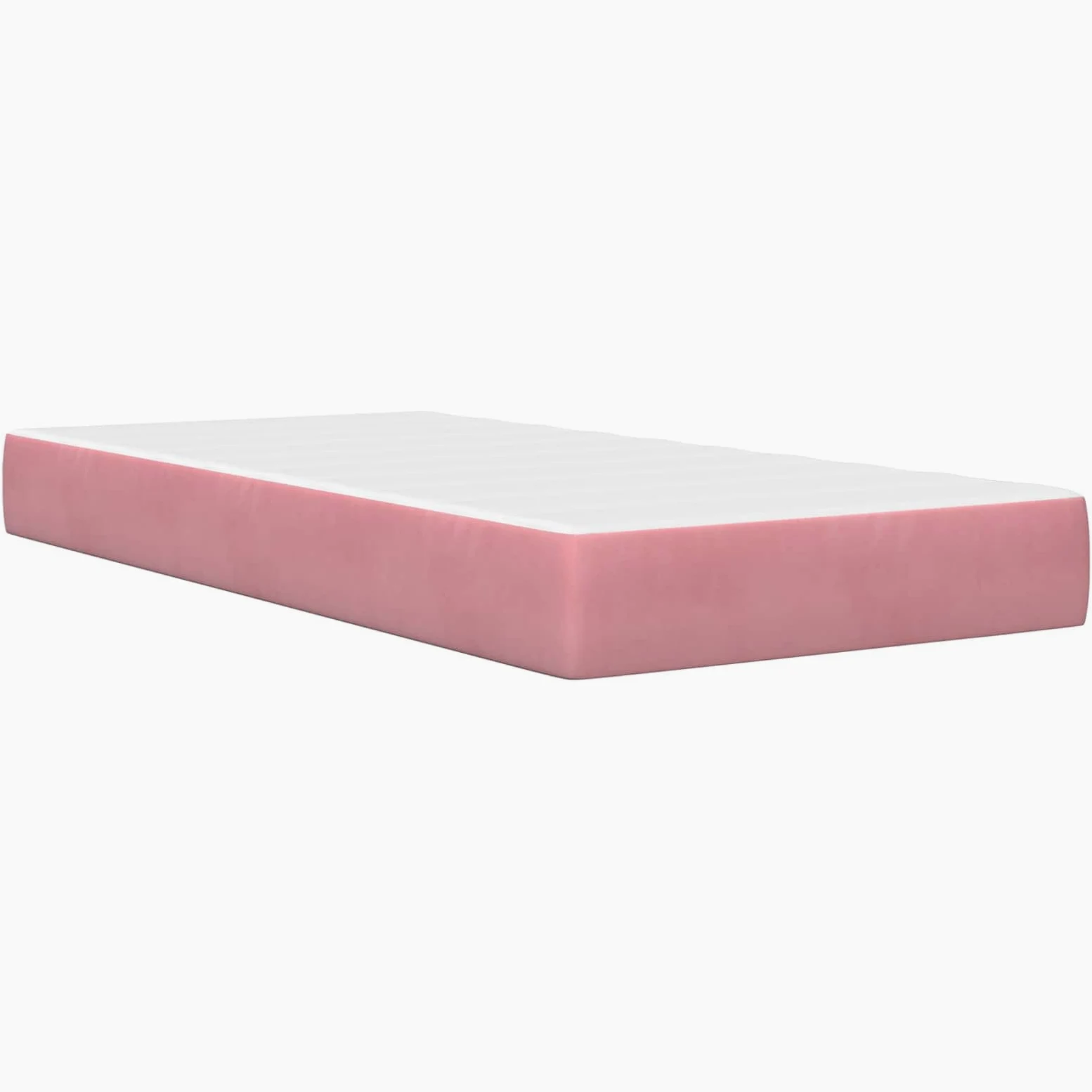 Estructura de cama con colchón de 100 x 200 cm de terciopelo rosa con cabecero, somier de láminas y espacio de almacenamiento, colchón de espuma fría transpirable, funda hipoalergénica, para