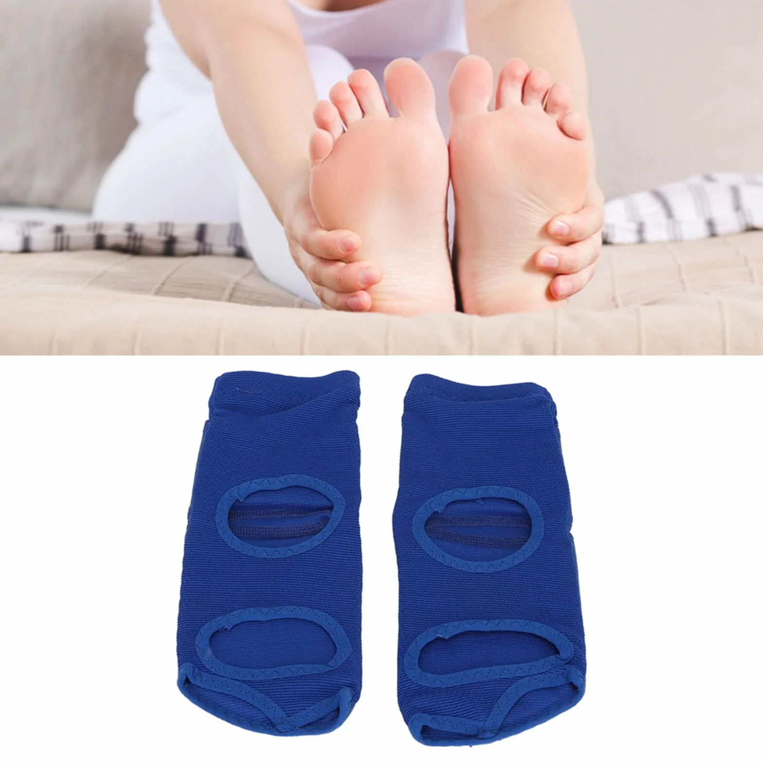 Protector de Tobillo Tobillera Boxeo Azul Piel Sintética Unisex 2 Unidades M
