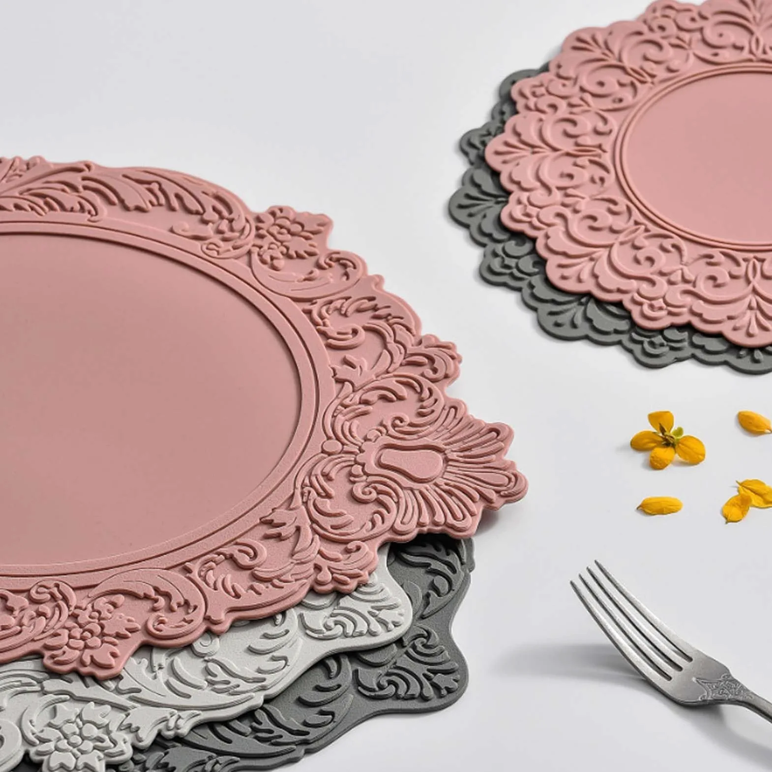 Salvamanteles de Silicona para Platos Calientes, ollas y sartenes, | Almohadillas calientes de cocina modernas antideslizantes y resistentes al calor para mesa y encimera.
