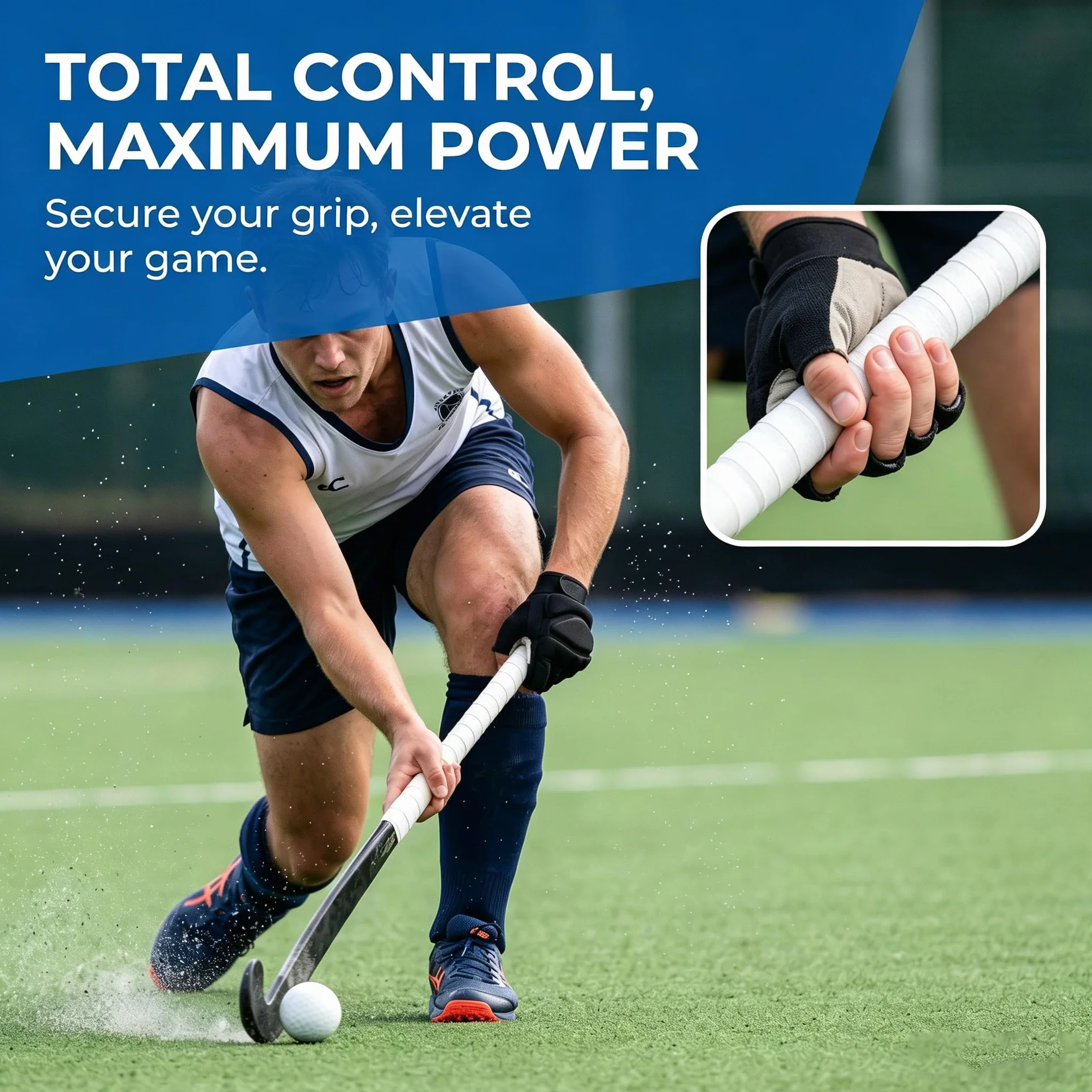 Cinta de Hockey Rollo 25mm x 25m, Adhesiva Impermeable para Palo de Hockey, Raquetas de Bádminton