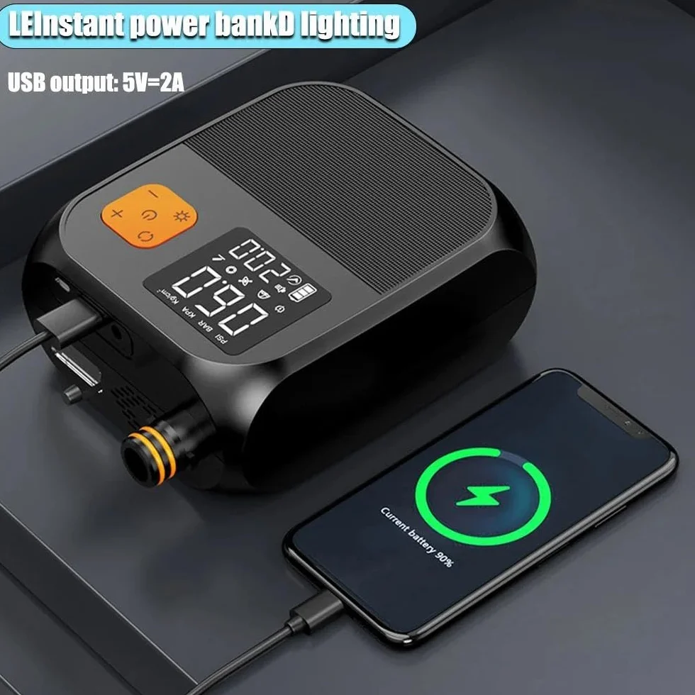 Bomba de pádel eléctrica inalámbrica 8000mAh 25 PSI LED Negro