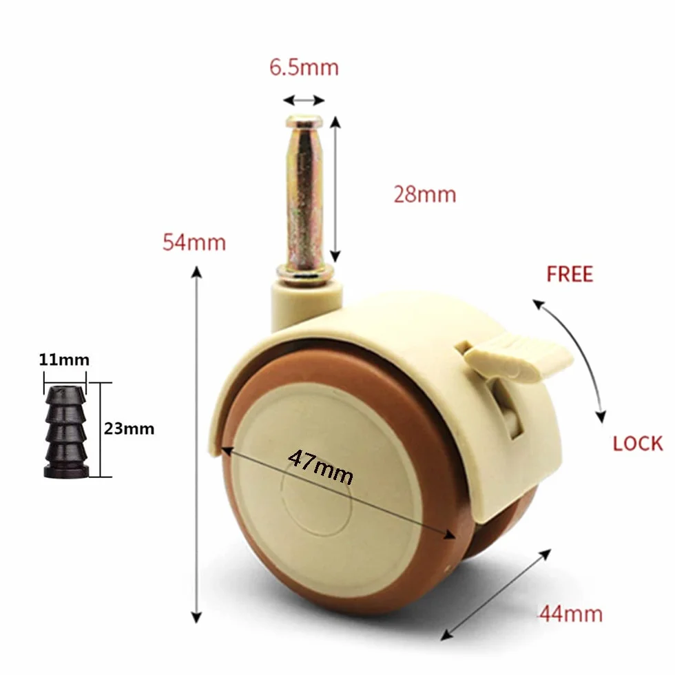 Rueda Universal Cuna de Madera Maciza, Conjunto de Ruedas con Freno para Bebés, Accesorios de Cama 4 Piezas