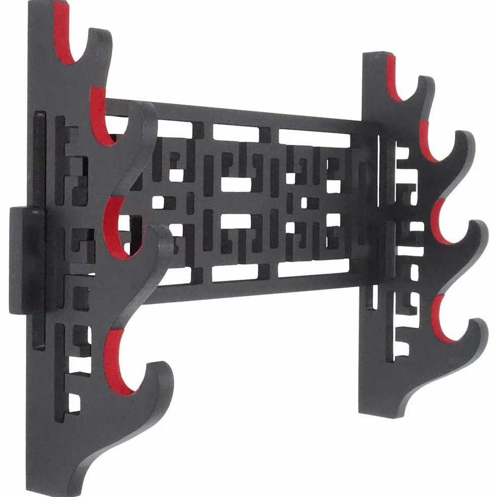 Soporte Espada de Pared Terciopelo Acolchado Katana Samurai 4 Niveles