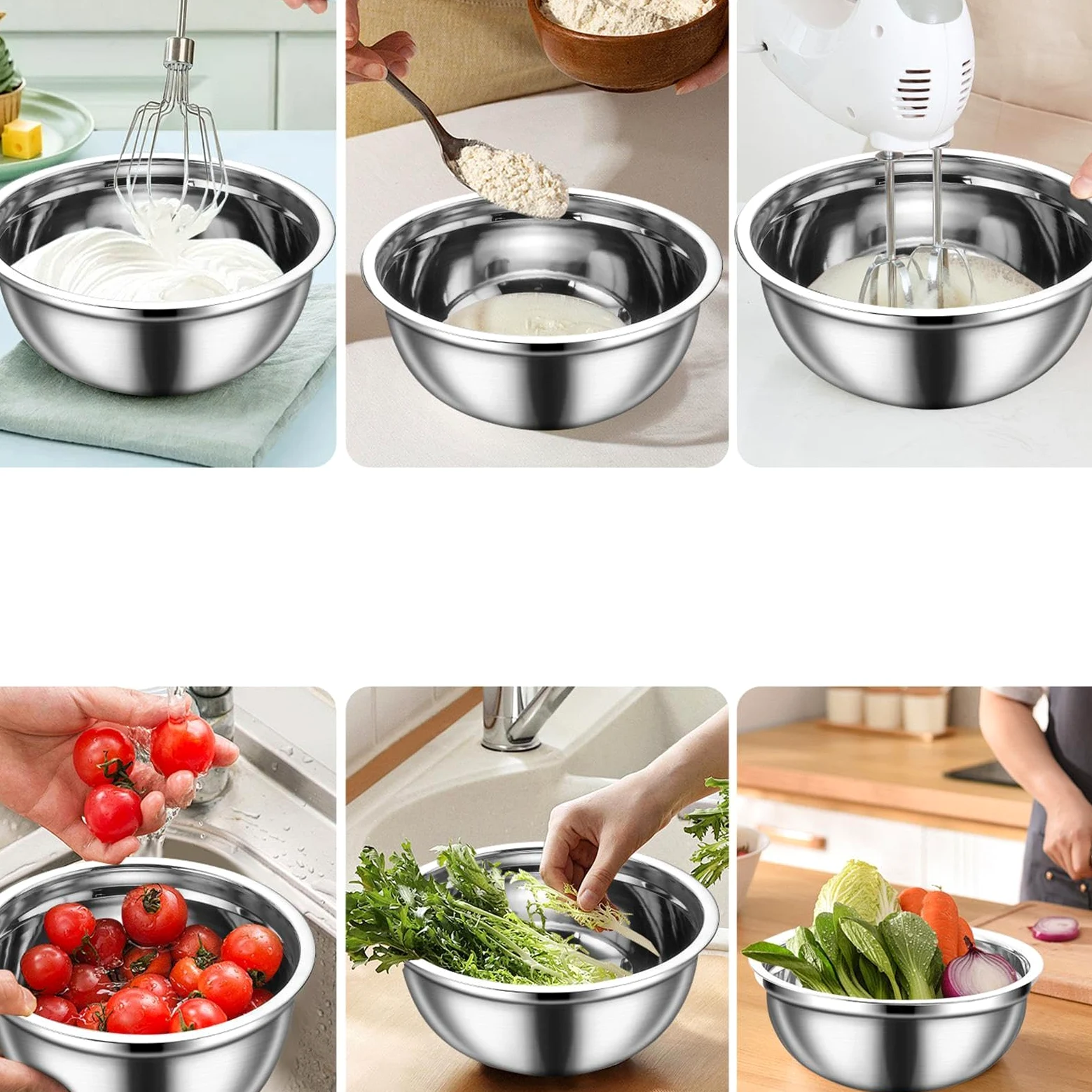 Bol para Mezclar con Tapa Juego De 3, Antideslizante Y Apto Para | Organizador De Alimentos Con Tapa para Salsas, Cereales, Snacks, Huevos, Aderezos, Verduras, Masa